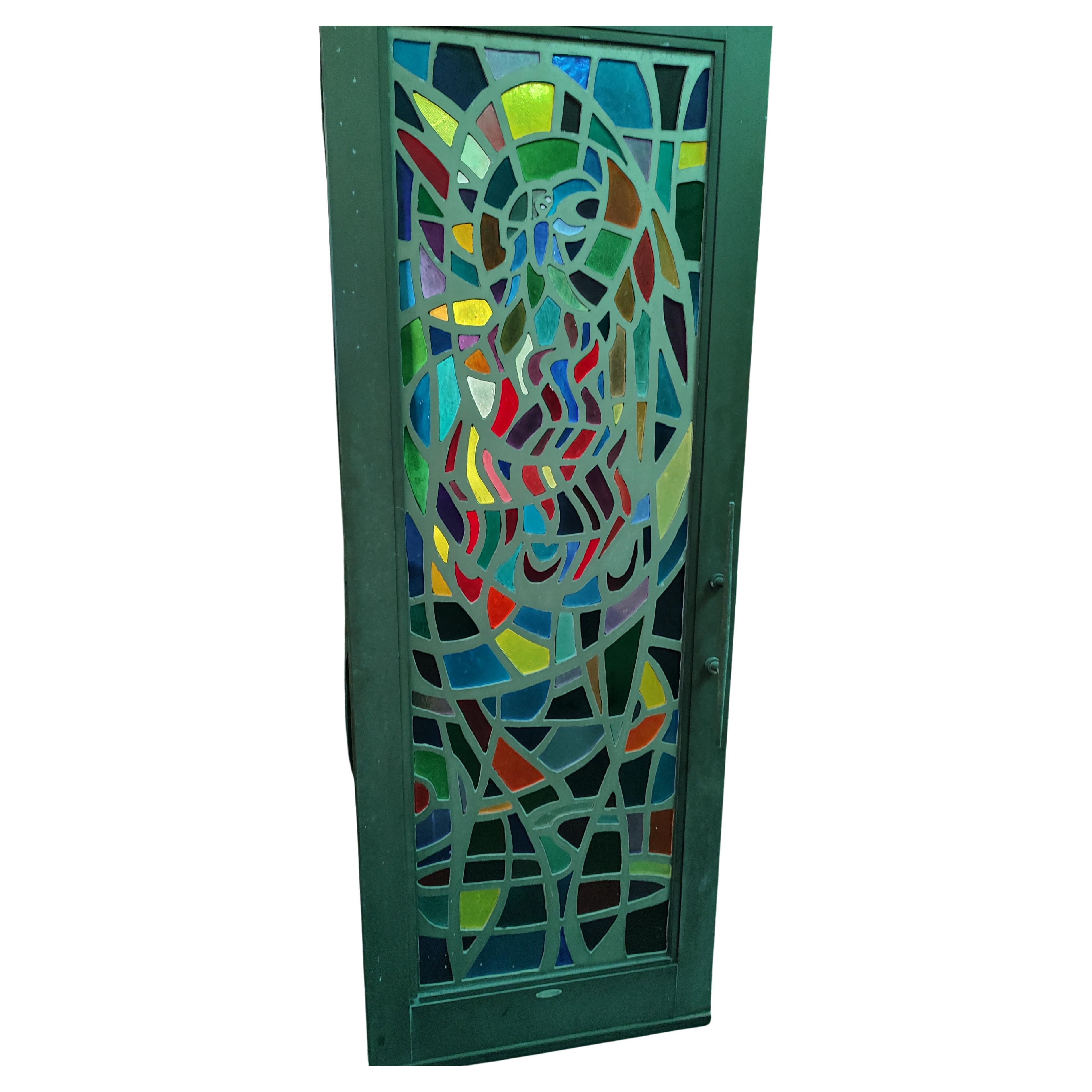 mid century modern stained glass