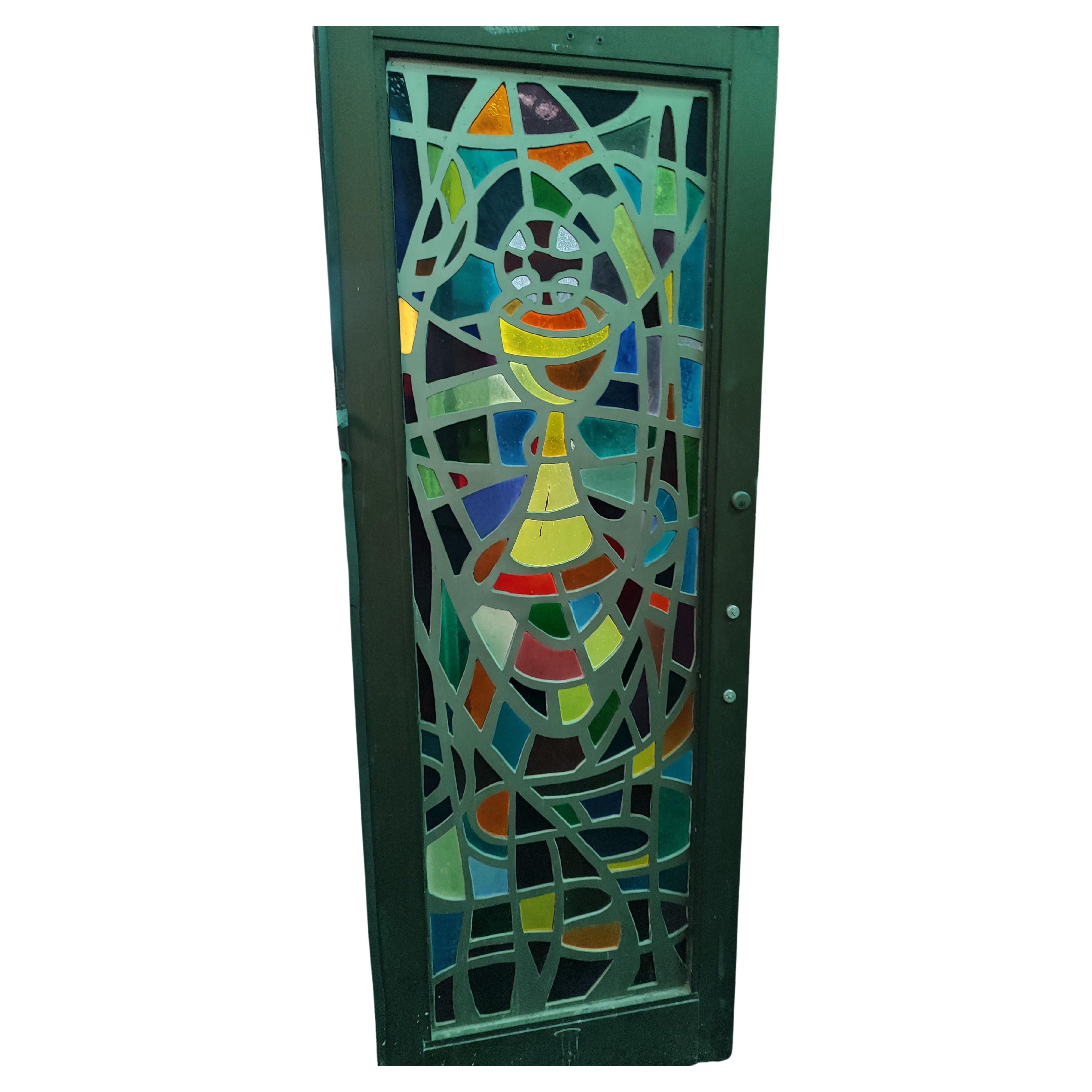 modern stained glass front door