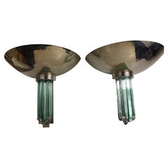 Vintage Mid-Century Modern Sculptural Art Deco Styled Wall Sconces