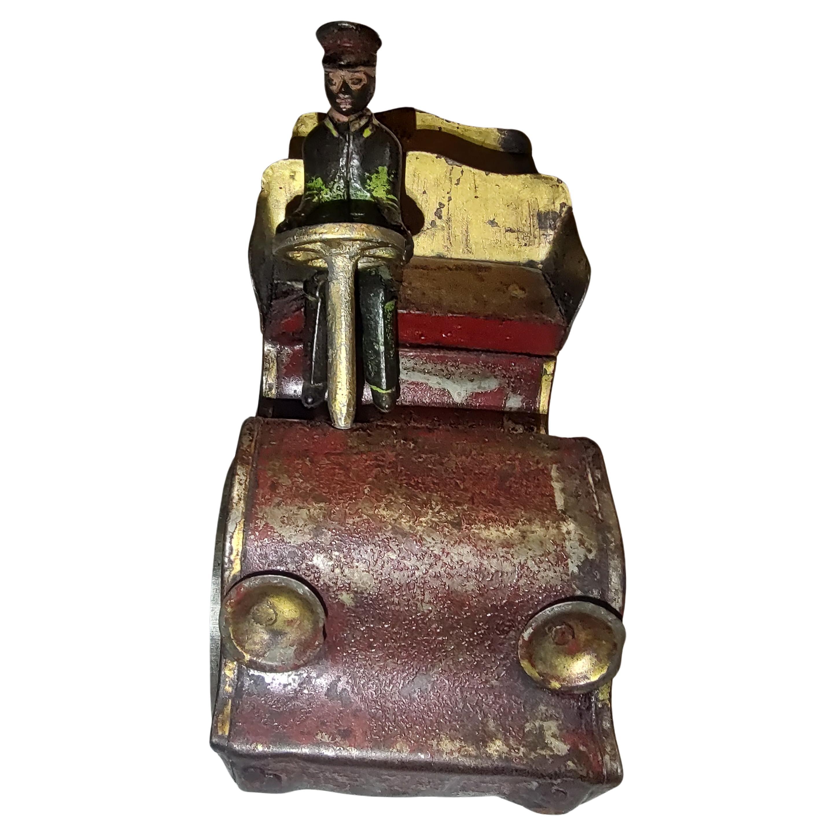 Cast Tin & Wood Open Touring Hill Climber Toy Car by Clark, circa 1903 For Sale