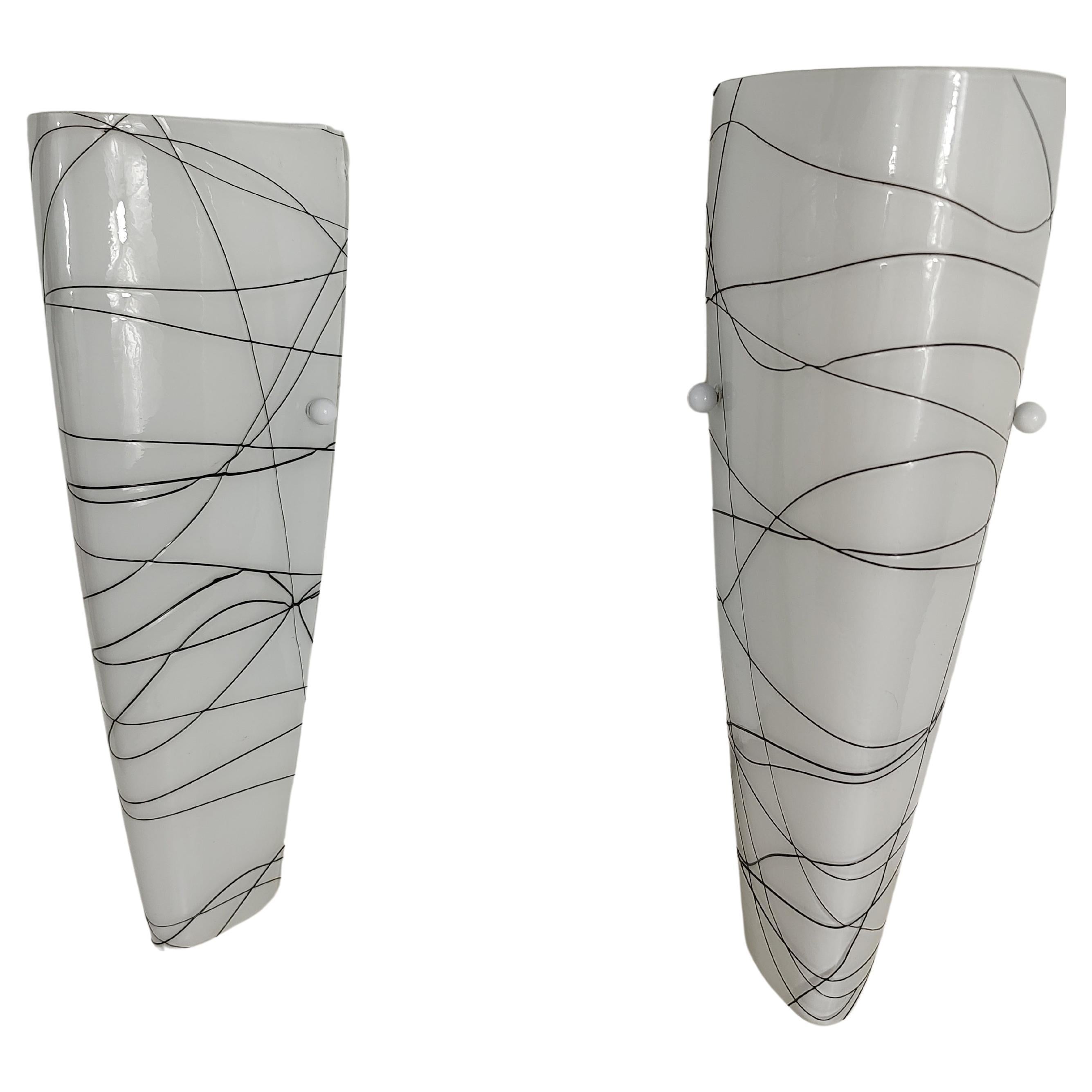 Italian Mid-Century Modern Sculptural Hand Blown Wall Sconces 9 Available For Sale