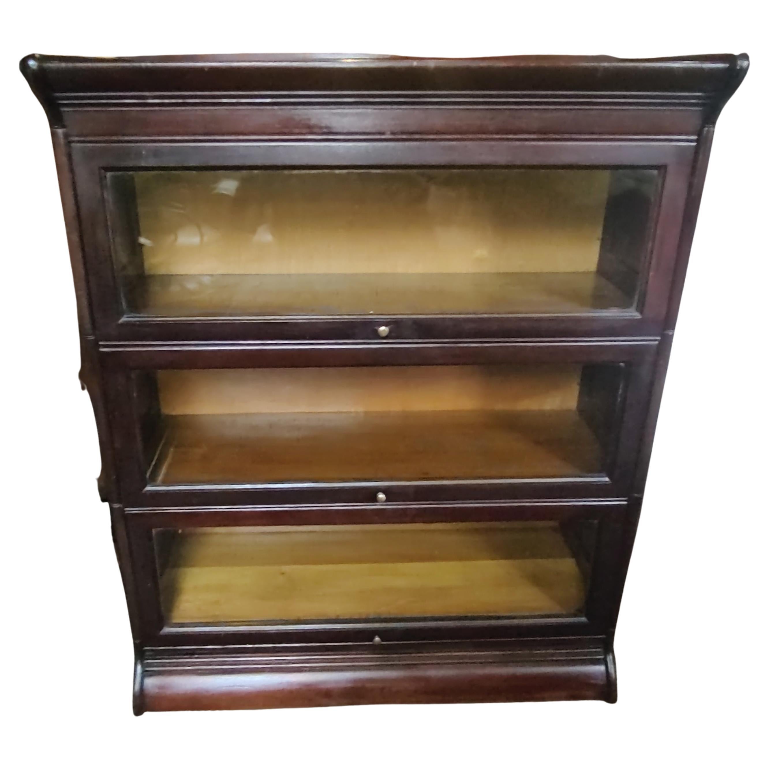 Early 20th Century Mahogany Stacking Barrister Bookcase For Sale