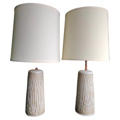 Vintage Pair Mid-Century Modern Table Lamps by Gordon & Jane Martz with Original Shades