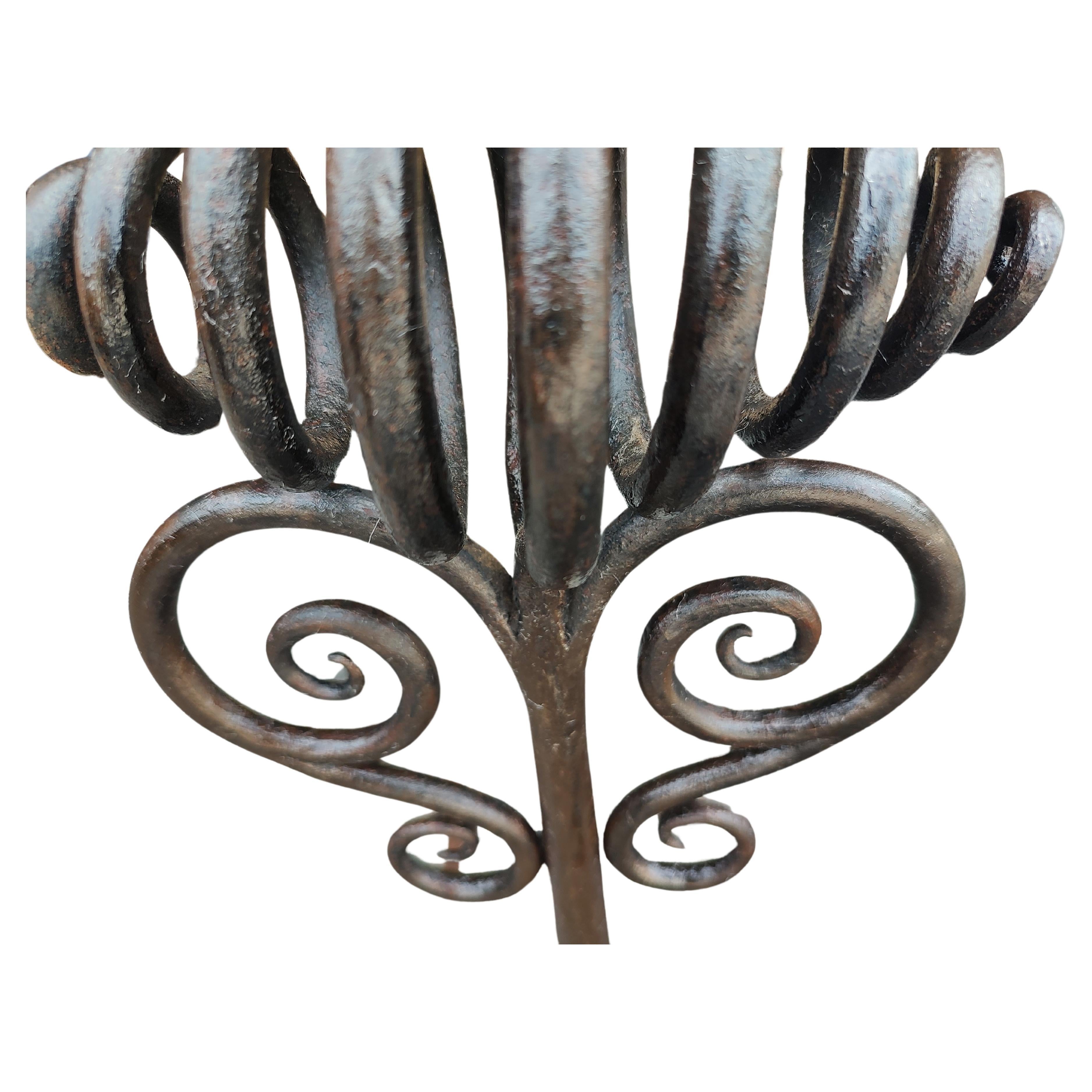 Large Hand Wrought Iron with Twists and Open Spirals style of Samuel Yellin For Sale 1
