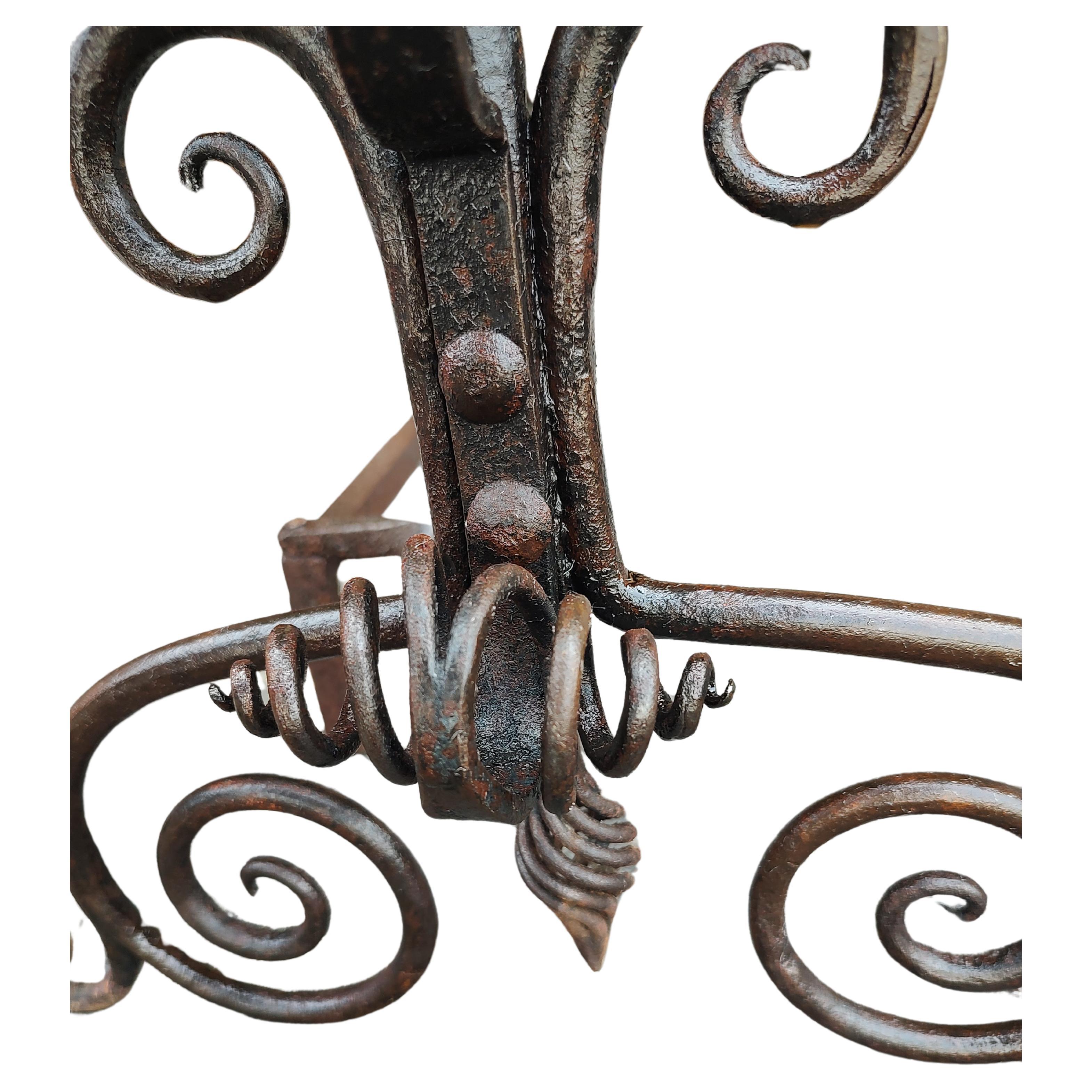 Forged Large Hand Wrought Iron with Twists and Open Spirals style of Samuel Yellin For Sale