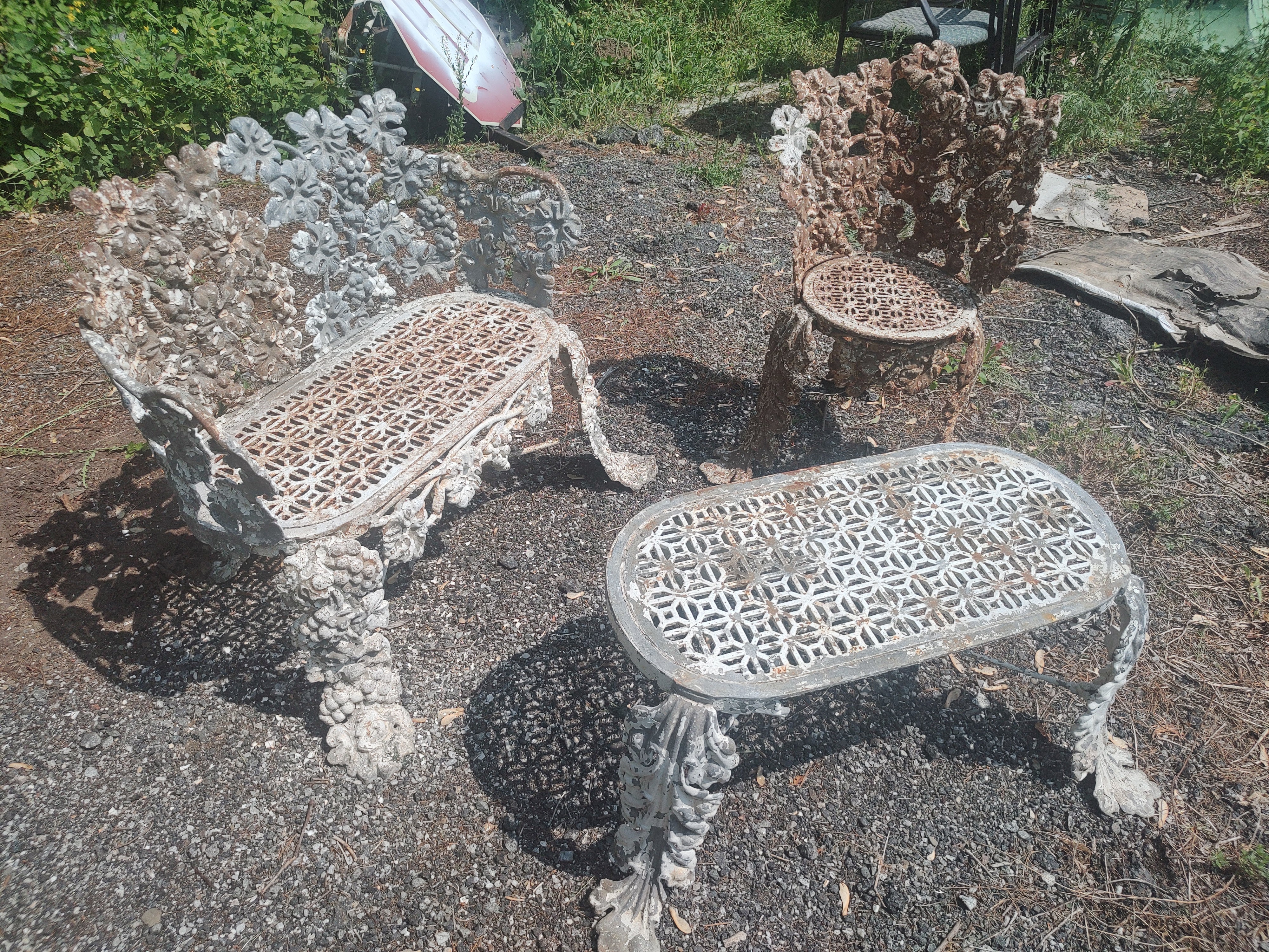 victorian cast iron garden chairs