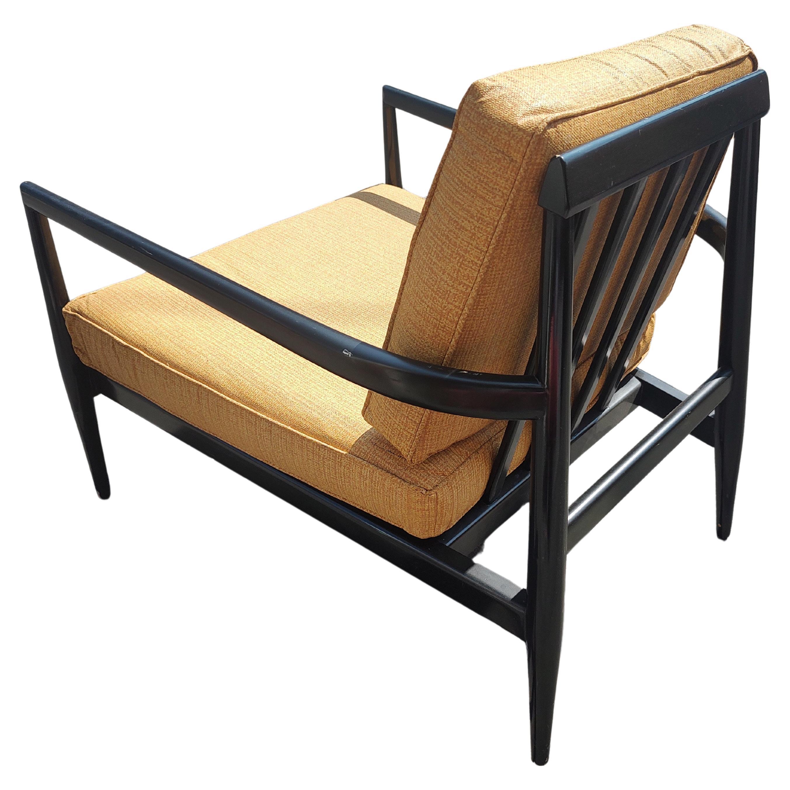 Mid Century Modern Sculptural Black Lacquer Lounge Chair by Paul McCobb  In Good Condition For Sale In Port Jervis, NY