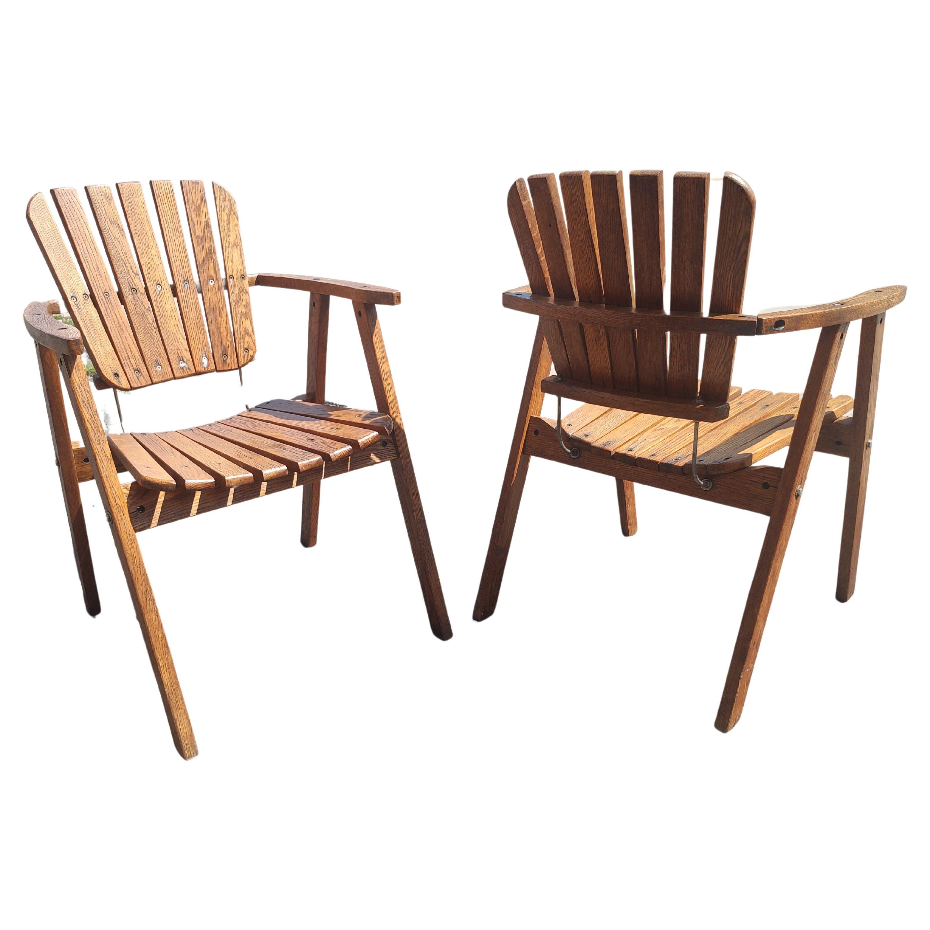 Pair of Mid Century Oak Slatted Armchairs style of Martin Eisler & Carlo Hauner For Sale