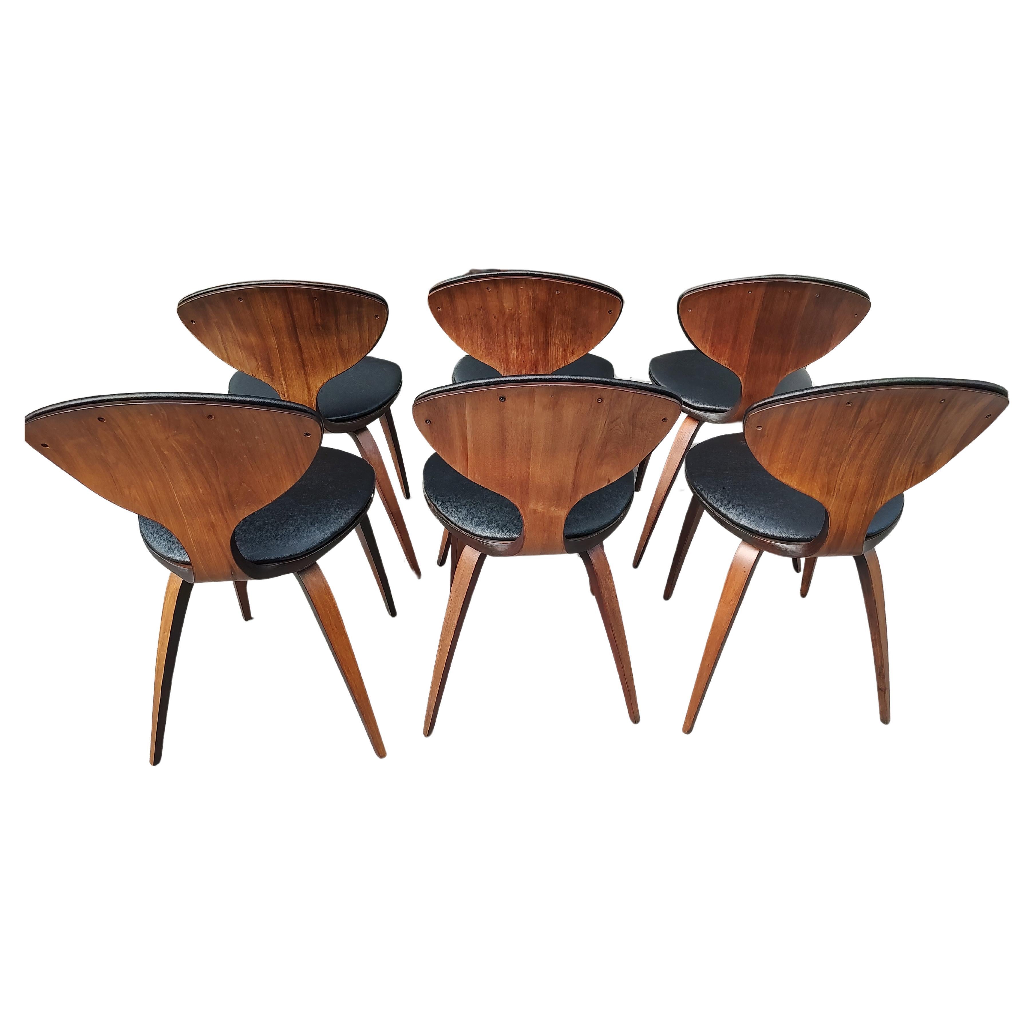 Mid-20th Century Mid Century Modern Set of 6 Original Norman Cherner Dining Chairs for Plycraft  For Sale