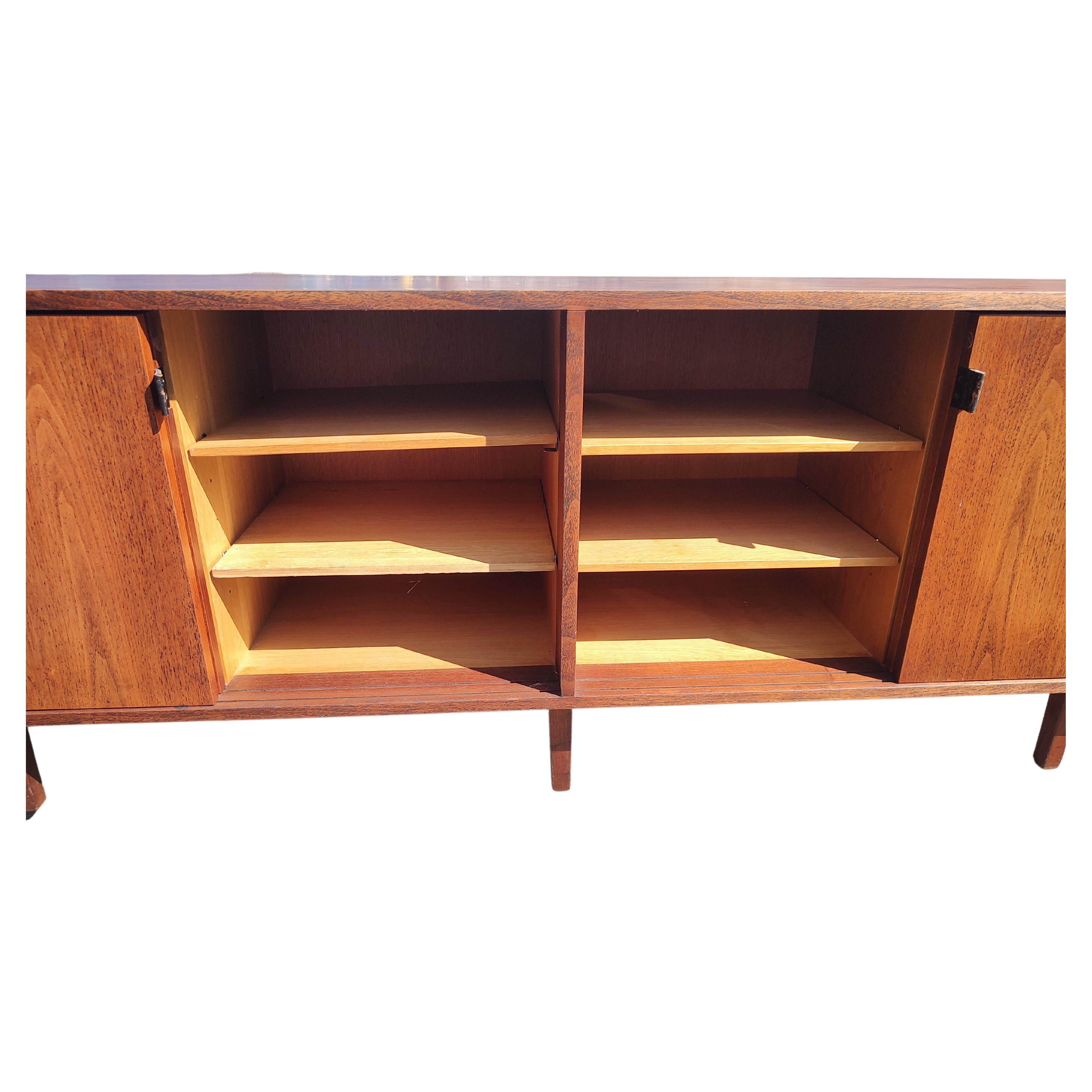 Mid-20th Century Mid Century Modern 4 Door Early Walnut Credenza by Knoll For Sale