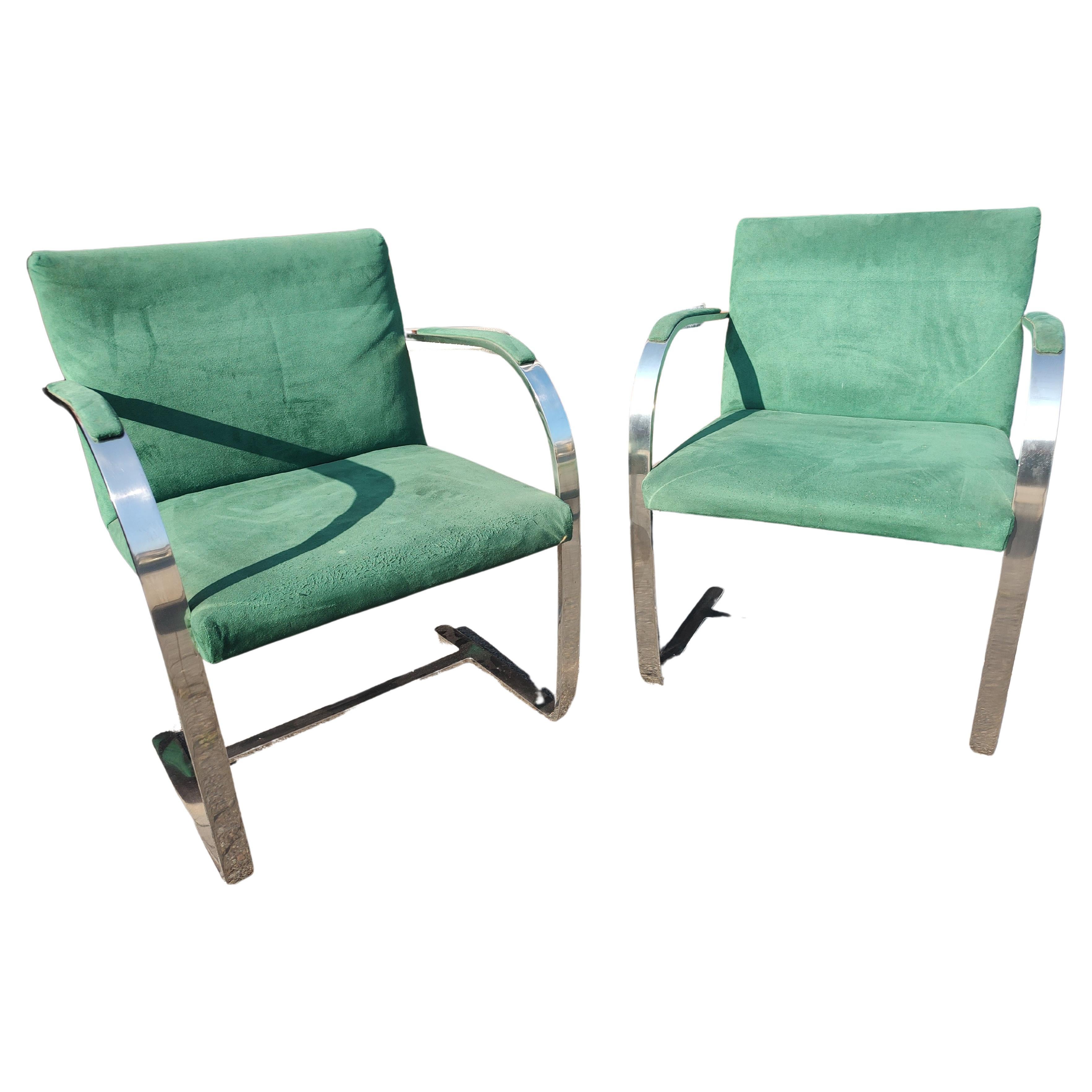 Pair of Mid Century Modern Bauhaus Styled Brno Chairs  Ludwig Mies van DerRohe  For Sale