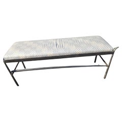 Used Late 20th Century Hand Forged Polished Steel Bench style of Alberto Giacommetti