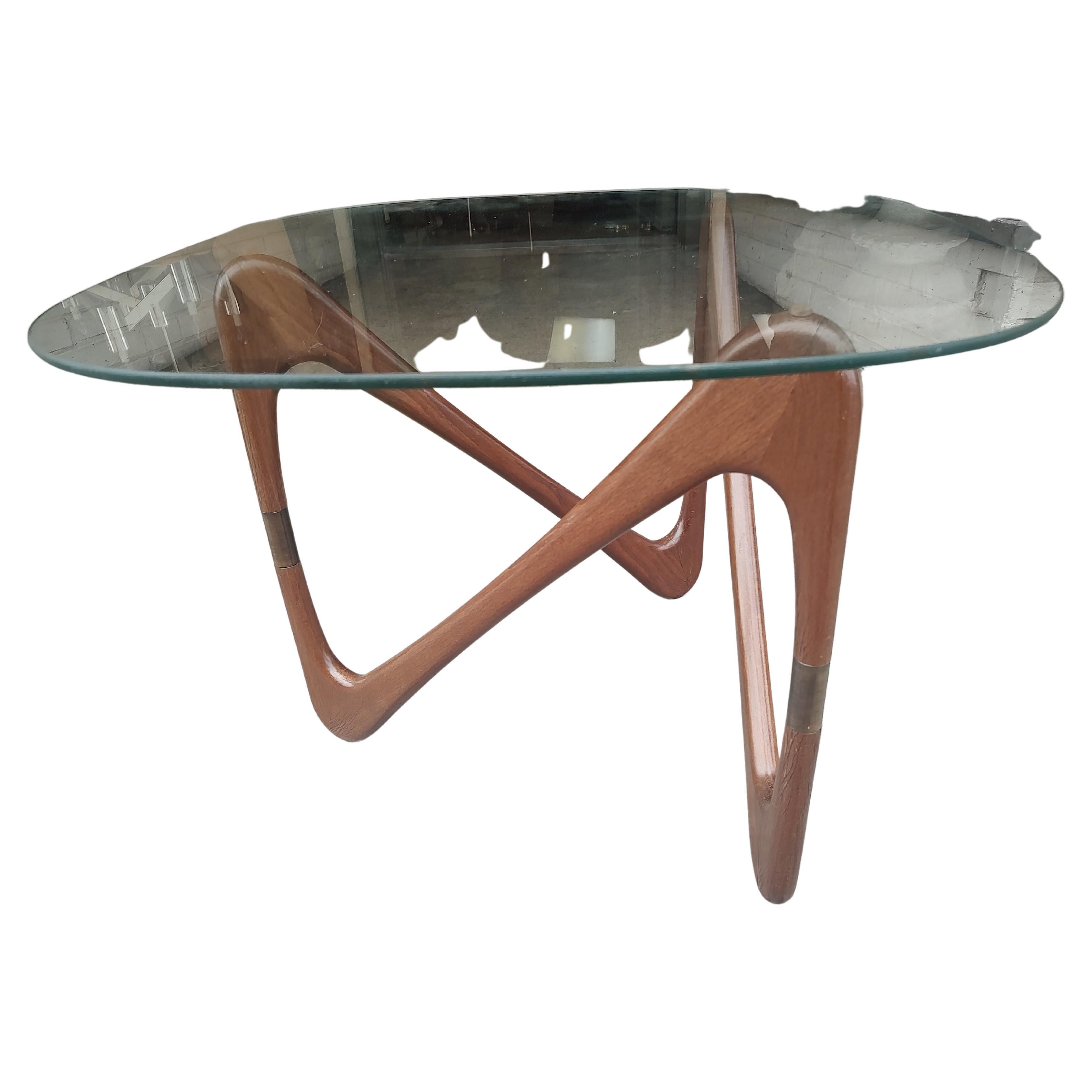 American Mid Century Modern Sculptural Walnut End Table Style of Adrian Pearsall C1970 For Sale