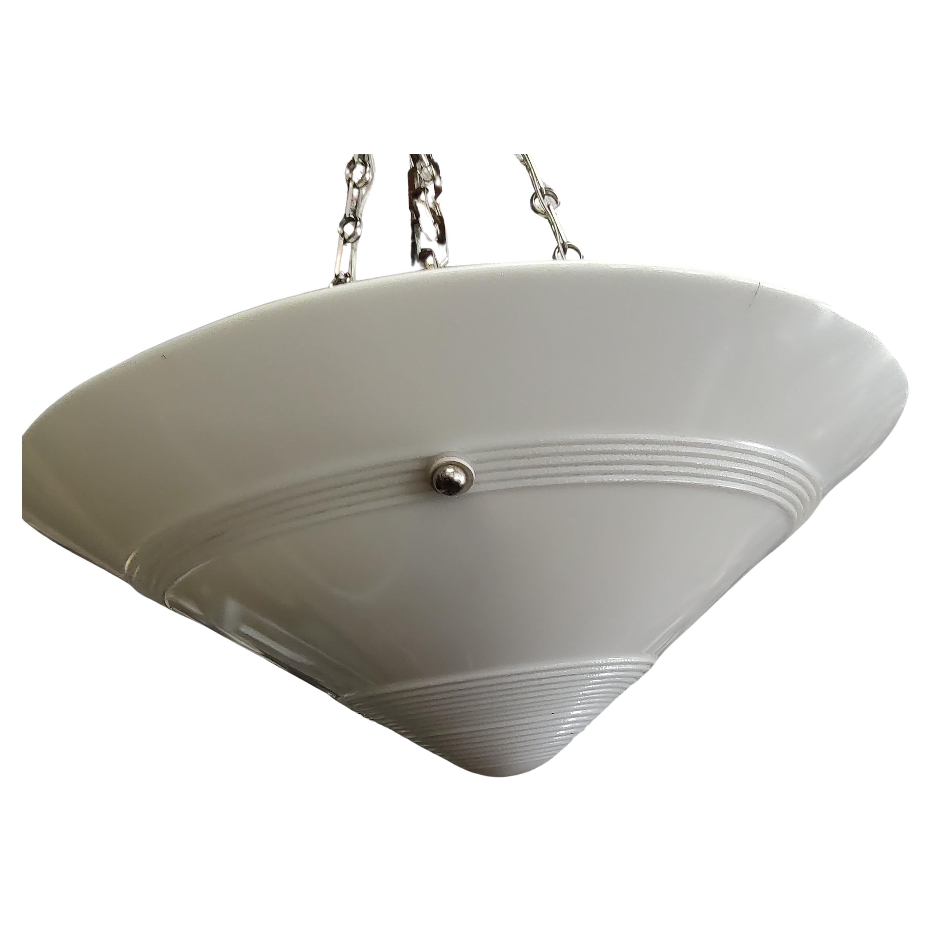 Americano Lampade a sospensione Art Deco Machin con nichel 3 disponibili in vendita