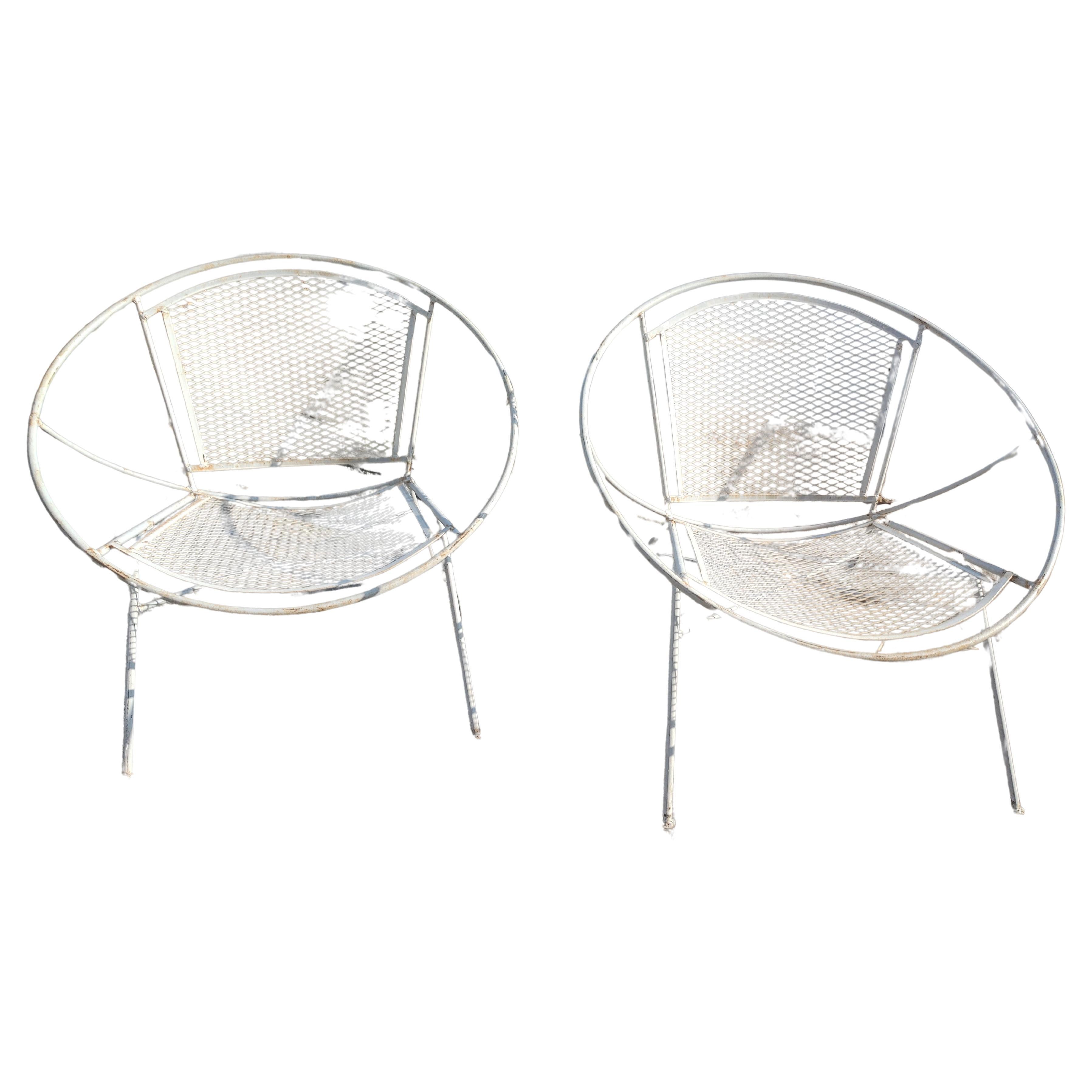 Paire de chaises à soucoupes Radar modernes du milieu du siècle dernier par Tempestini pour John Salterini  en vente