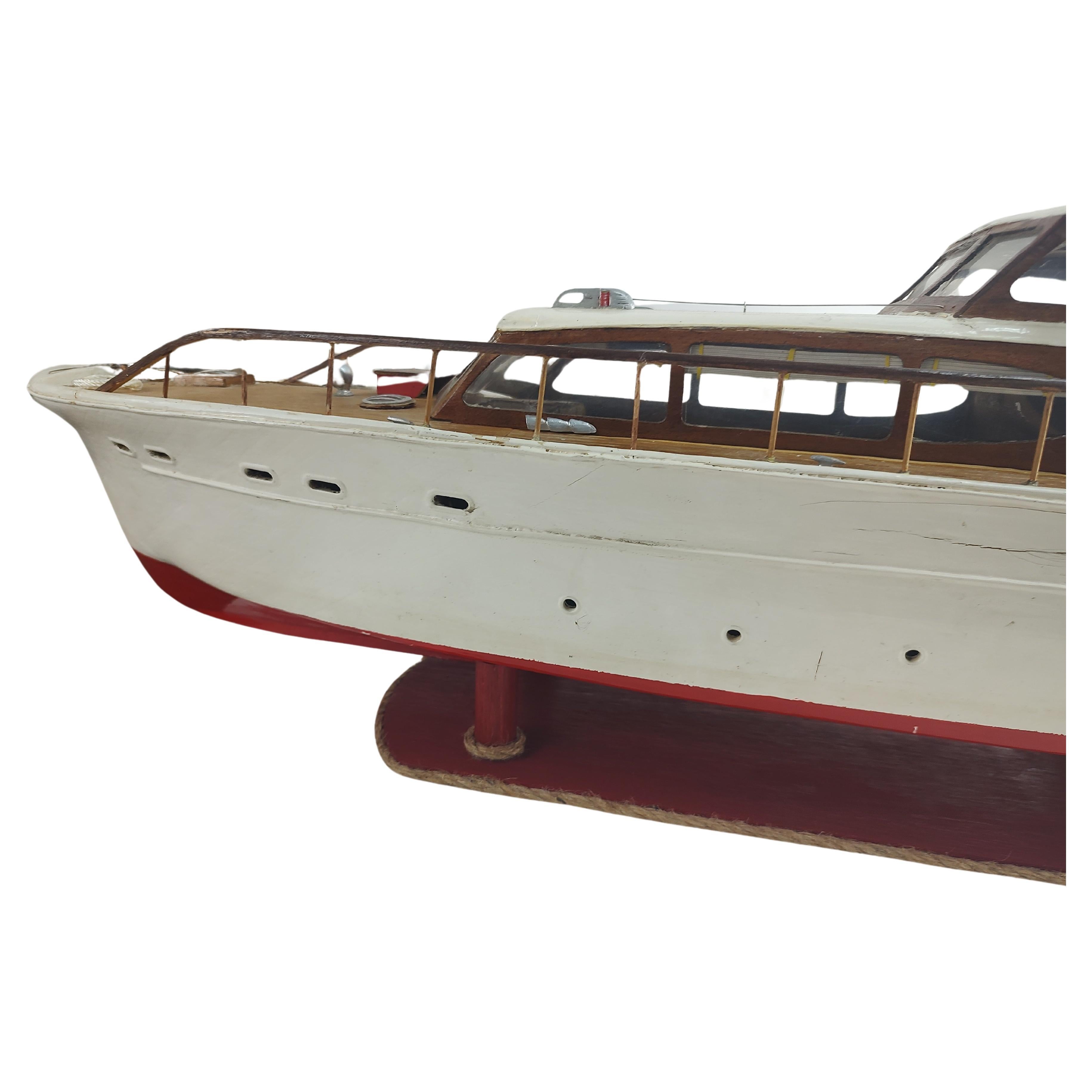 Mid-20th Century Mid Century Large Motorized Hand Made Chris Craft Cabin Cruiser C1955 For Sale
