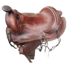 Sella da cowboy in pelle di metà secolo di Simco