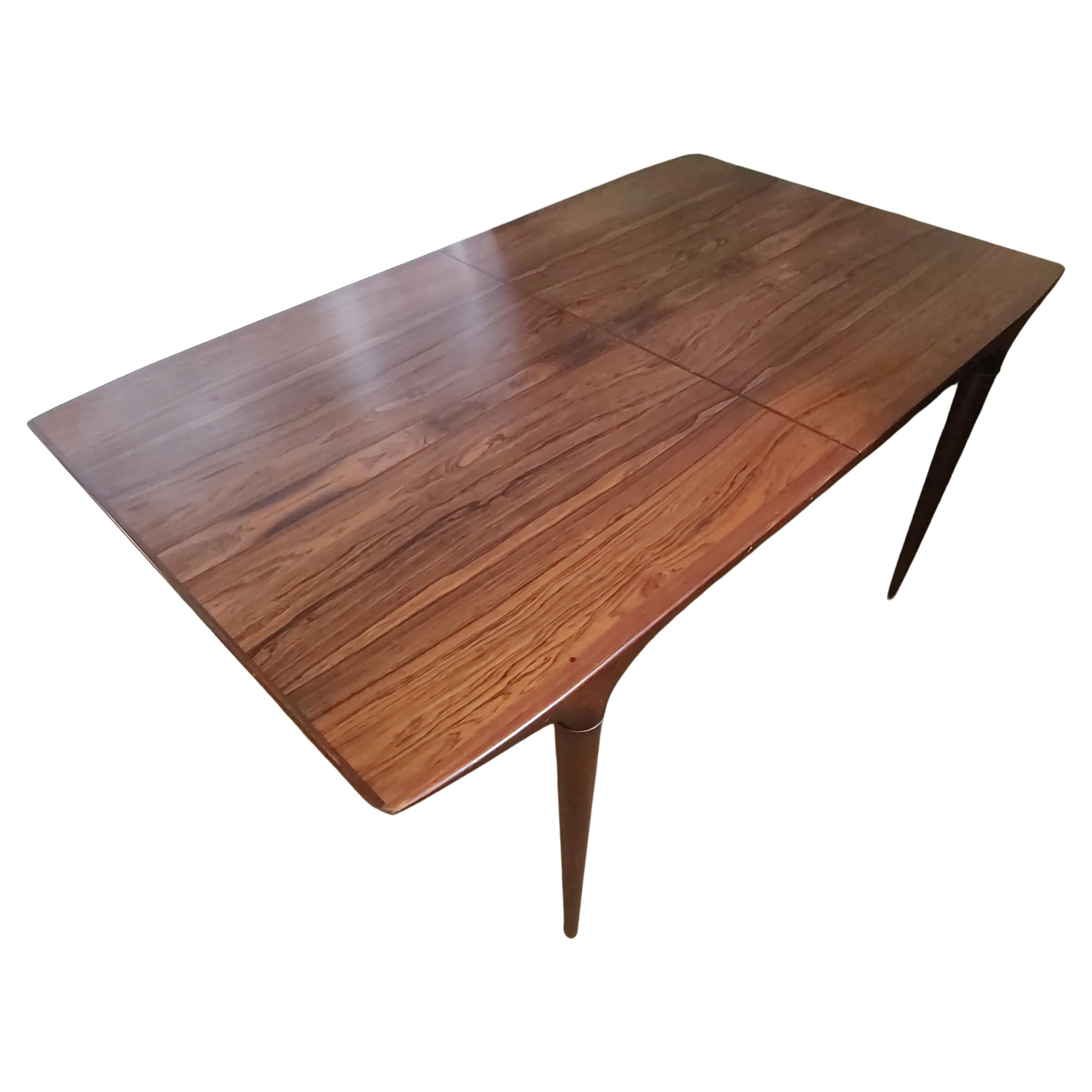 Mid Century Modern Rosewood Dining Table 2 Leafs by Seffle Sweden In Good Condition In Port Jervis, NY
