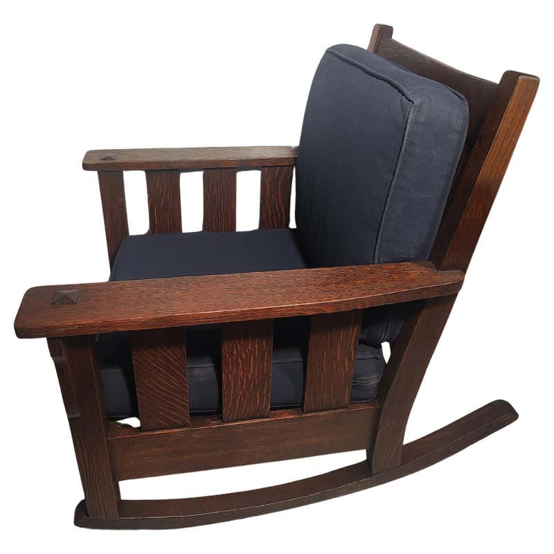 Antique Arts and Crafts Mission Oak Limbert Rocking Chair, circa 1920 ...