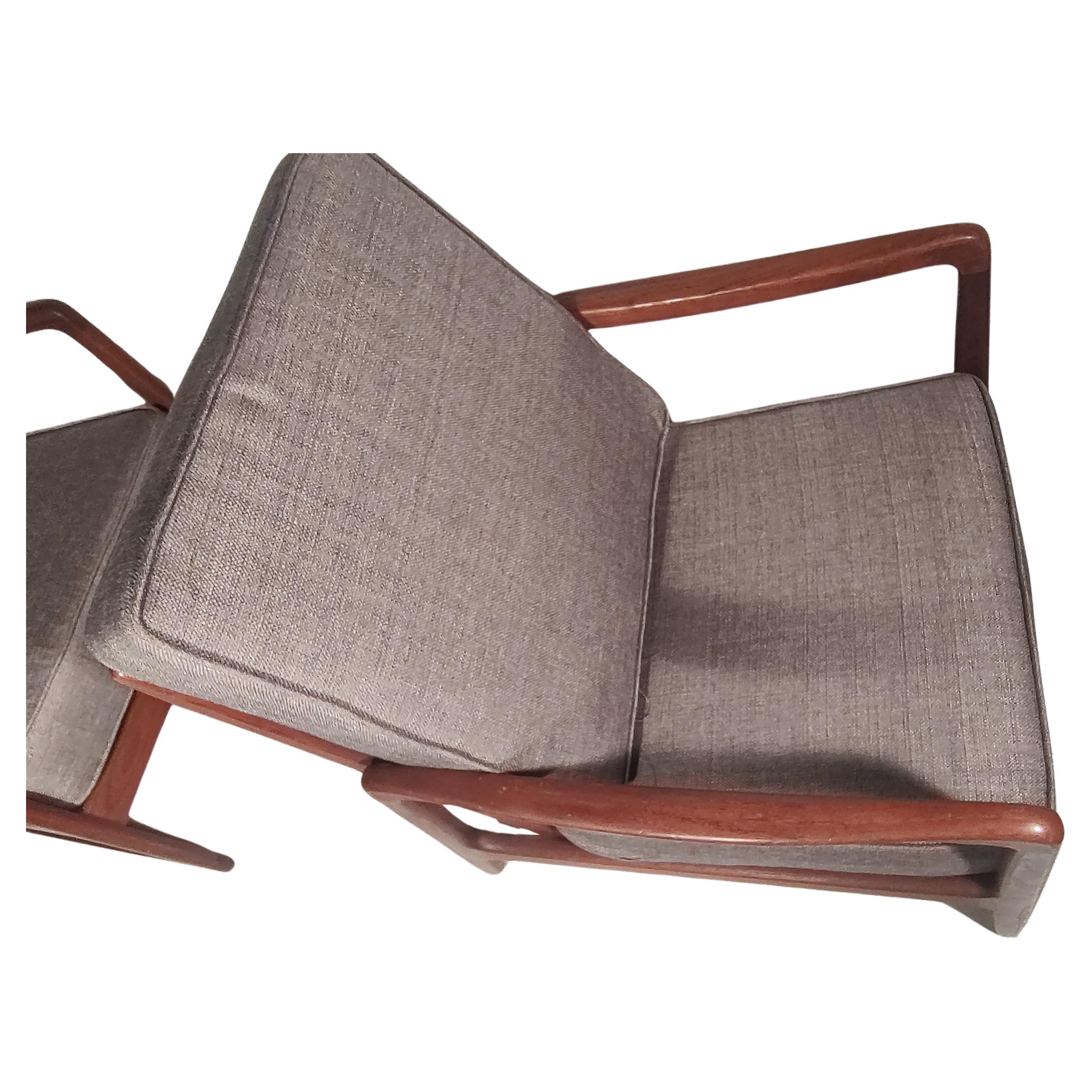 American Mid Century Modern Teak Lounge Chair & Rocking Chair Set by John Stuart  For Sale