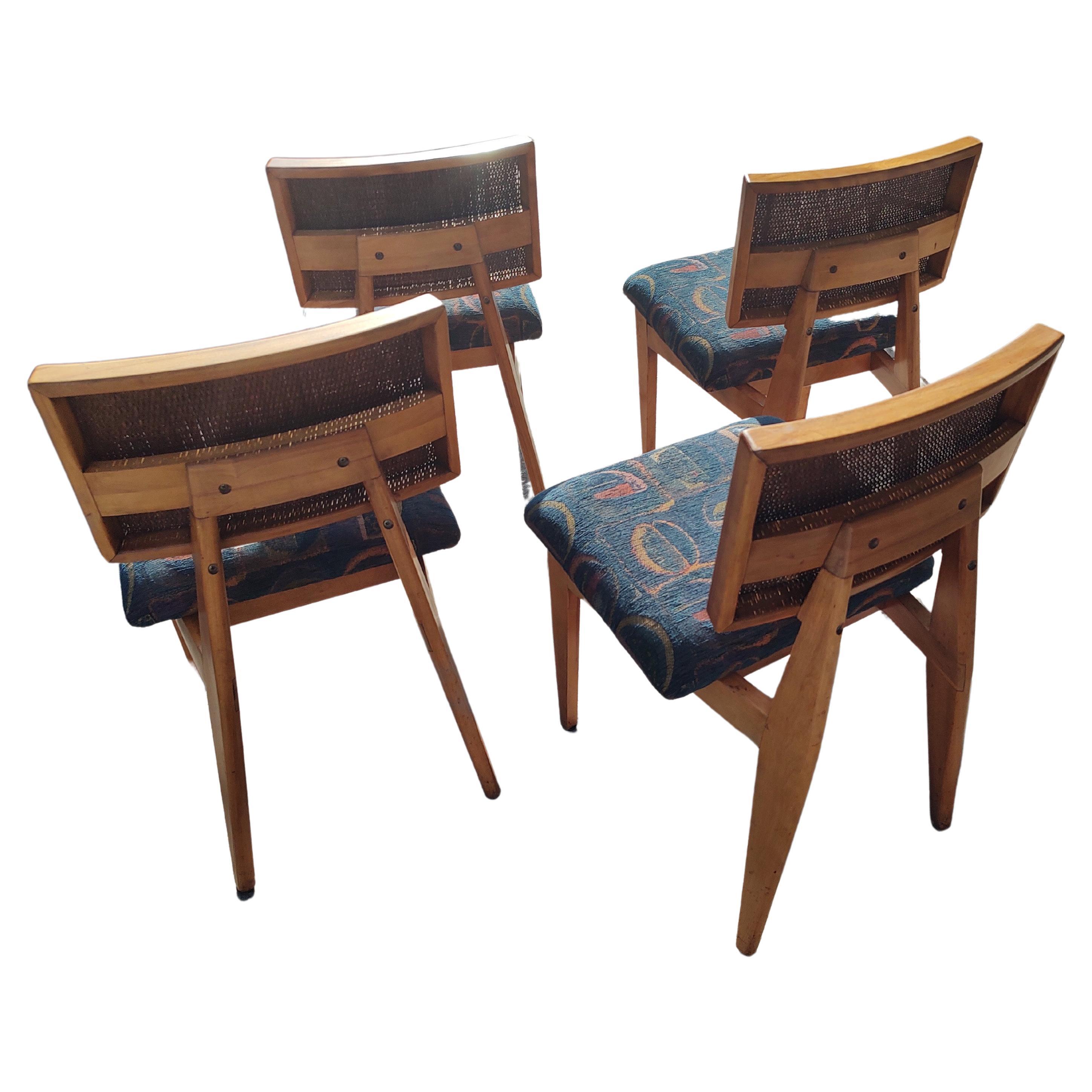 American Mid Century Modern George Nelson for Herman Miller Dining Chairs in Beech #4669 For Sale