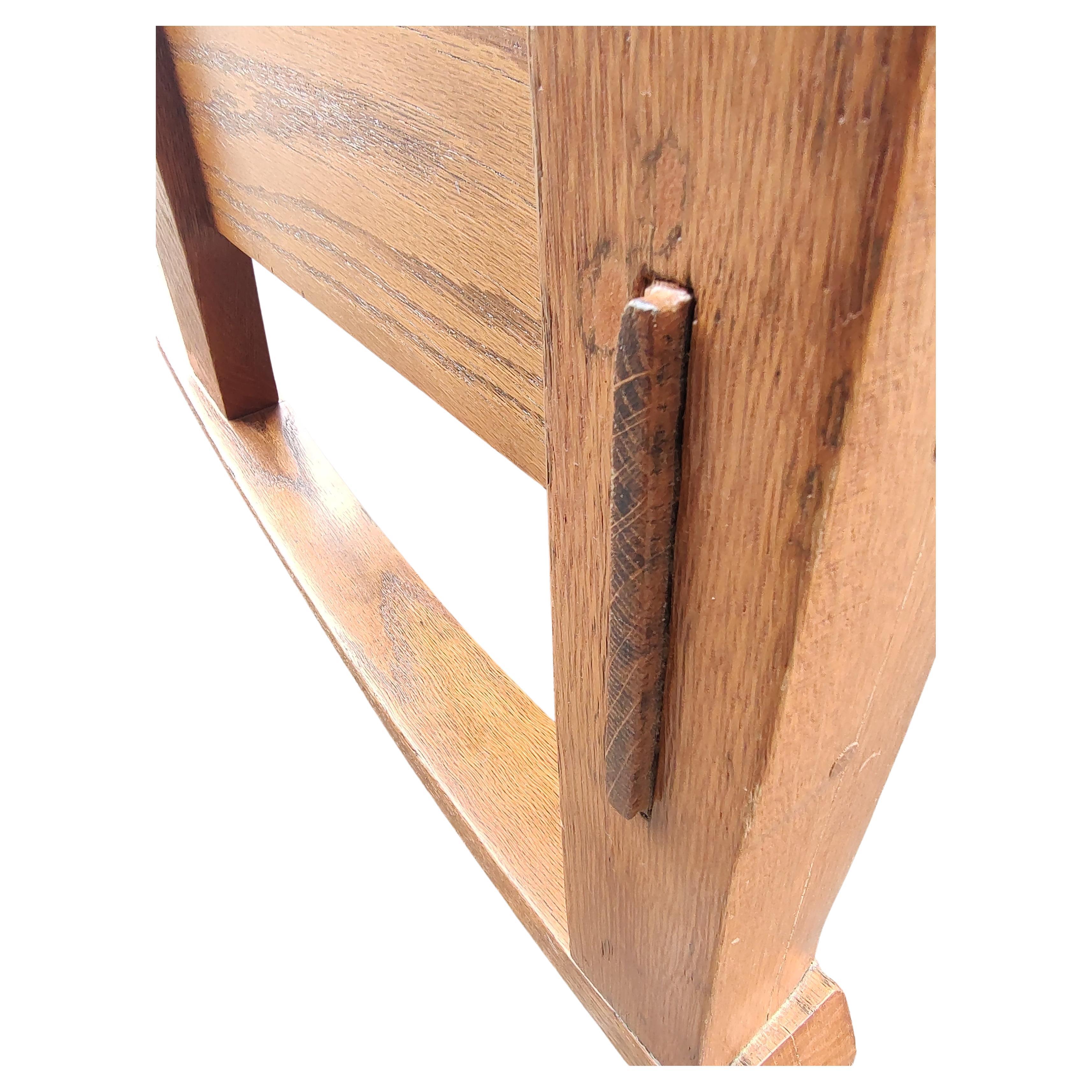 Américain Mission Arts & Crafts Oak Oak Slatted Rocking Chair by Harden C1910 en vente