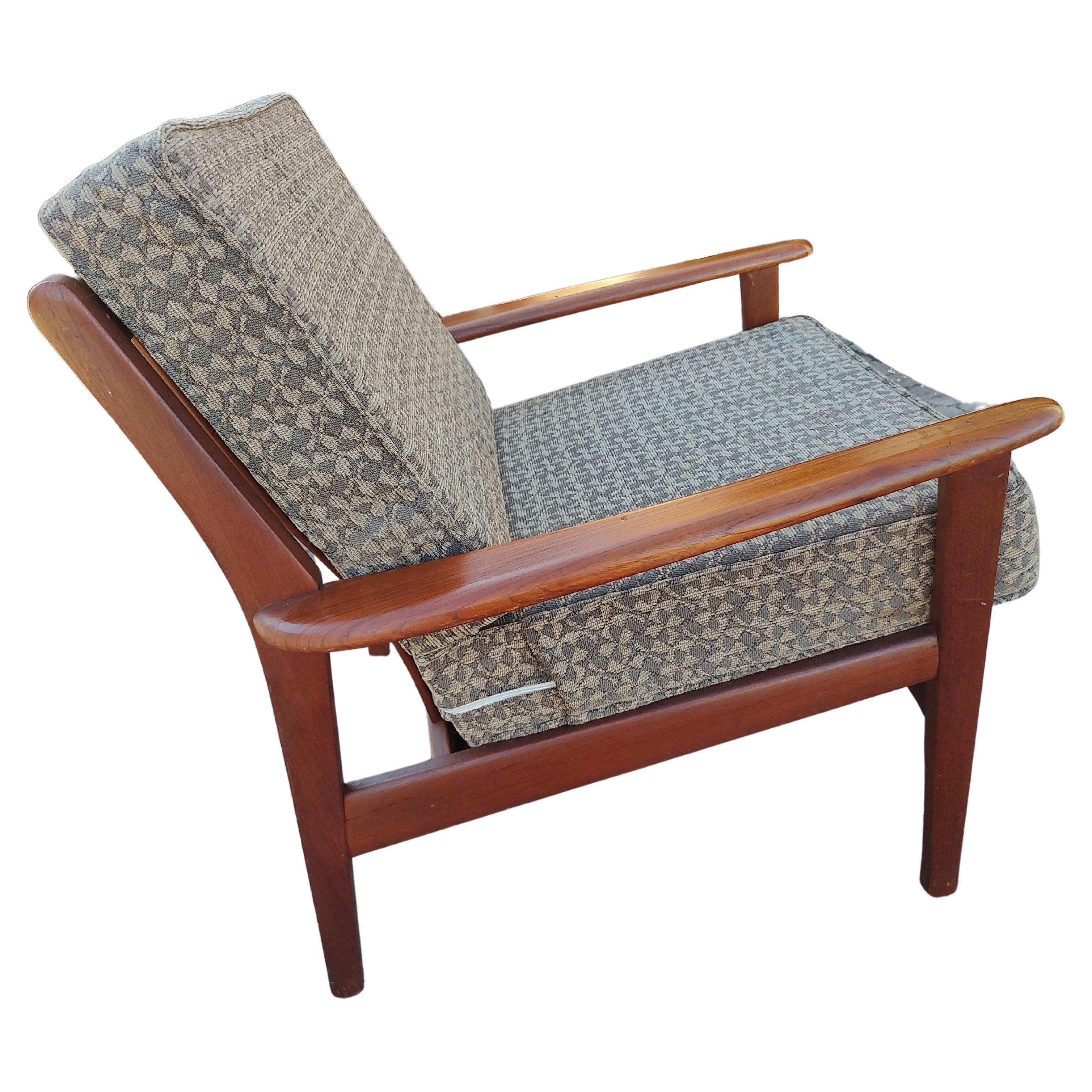 Mid Century Danish Modern Teak Lounge Chair C1958 For Sale