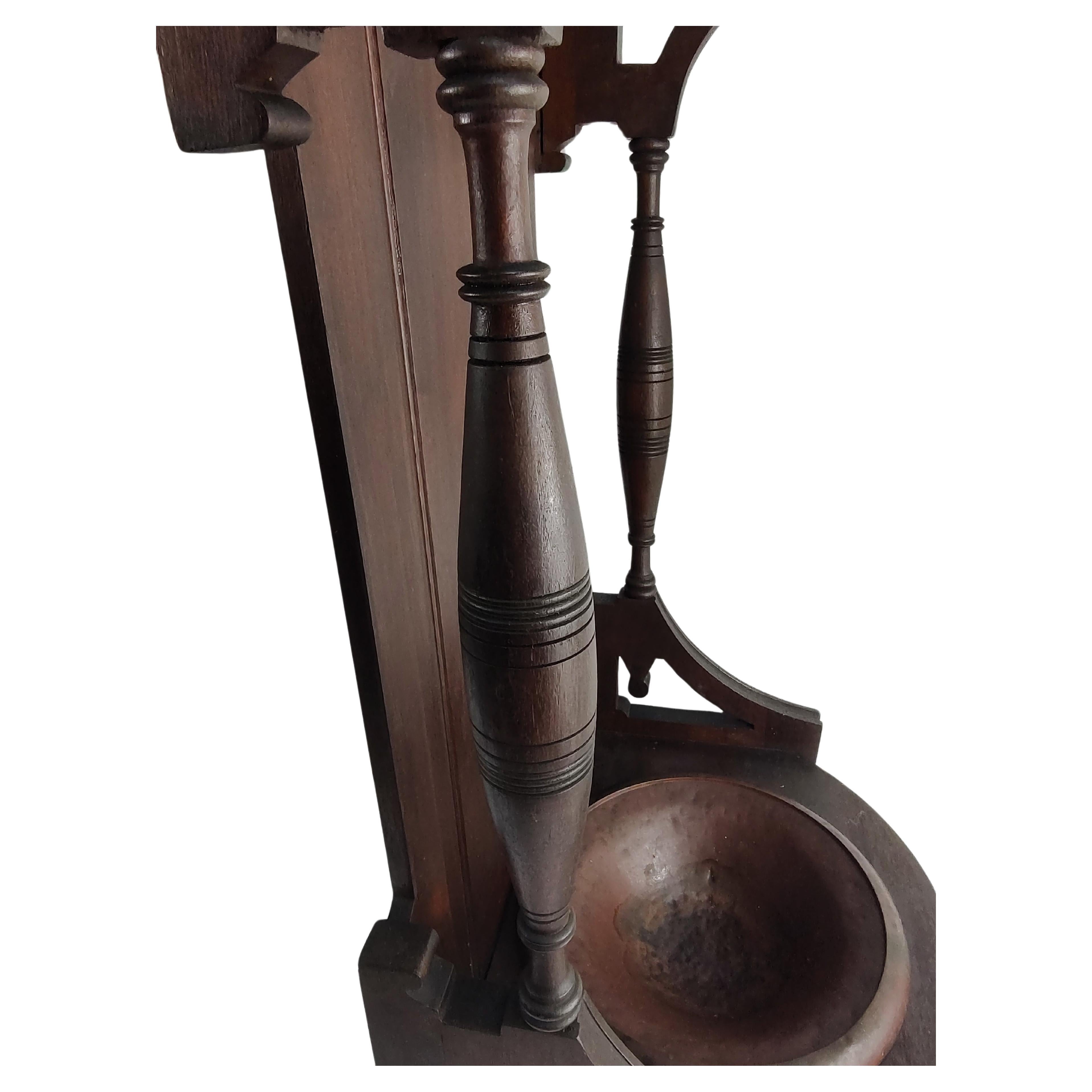 Hammered C1880 Mahogany Cane & Umbrella Stand with Copper Drip Tray For Sale