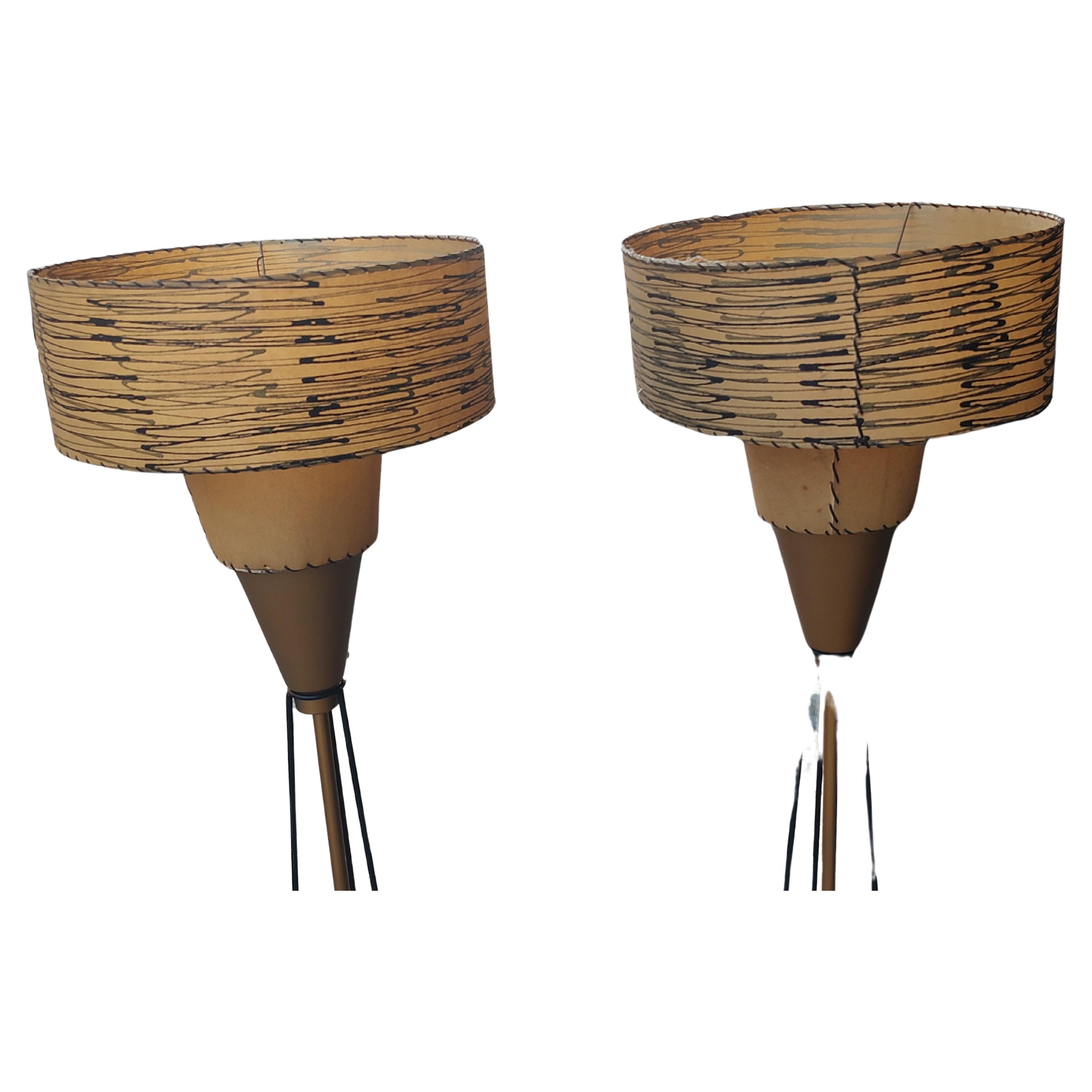 North American Pair of Mid Century Modern C1950s Floor Lamps Atomic Towers by Majestic Lamp Co. For Sale
