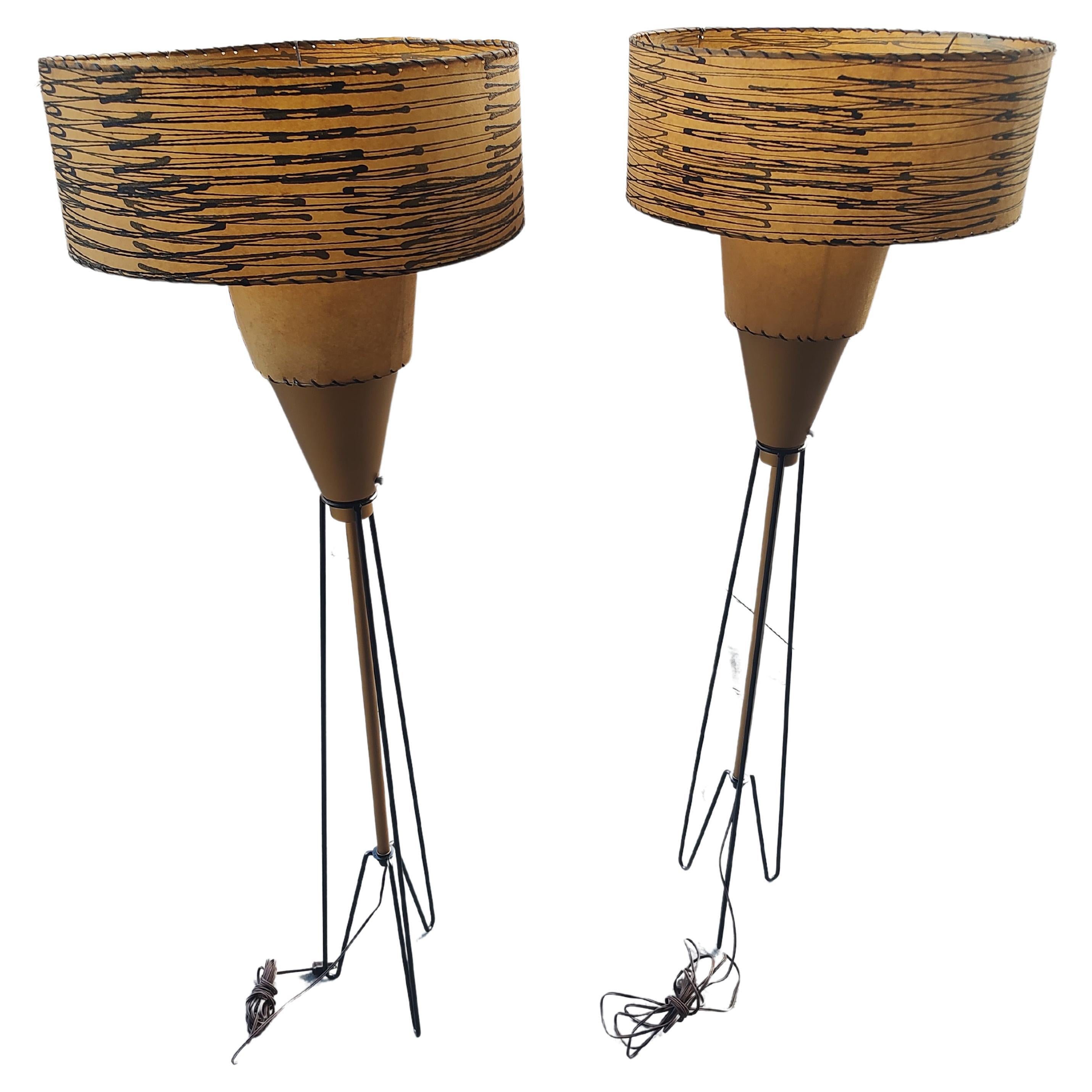 Pair of Mid Century Modern C1950s Floor Lamps Atomic Towers by Majestic Lamp Co. For Sale