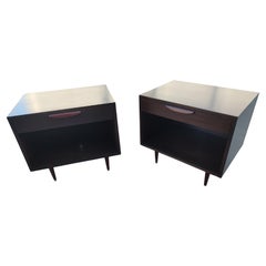 Pair of Mid Century Modern Mahogany Night Stands by Harvey Probber C1965