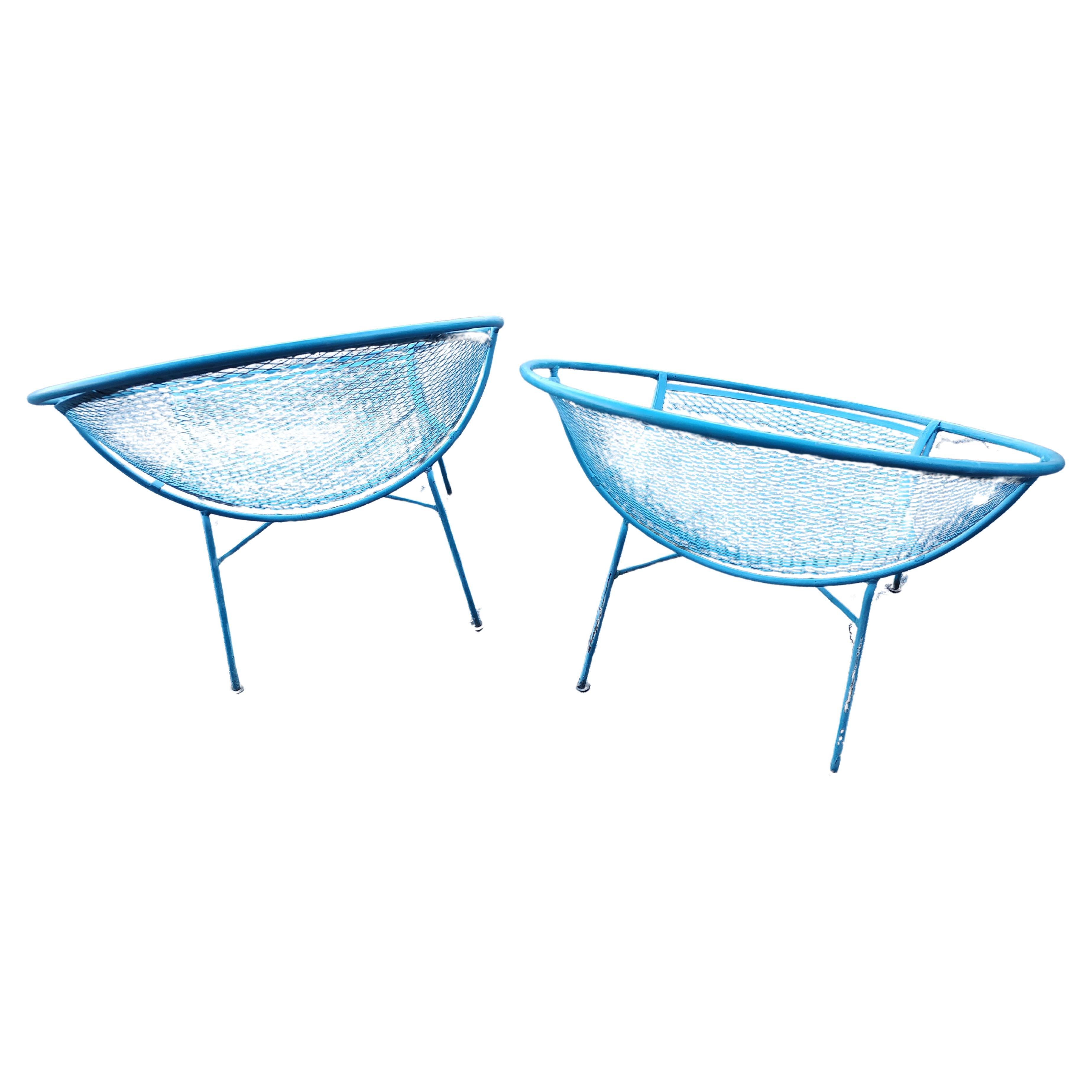 2 paires de chaises longues Radar de style mi-siècle moderne Maurizio Tempestini pour Salterini Bon état - En vente à Port Jervis, NY