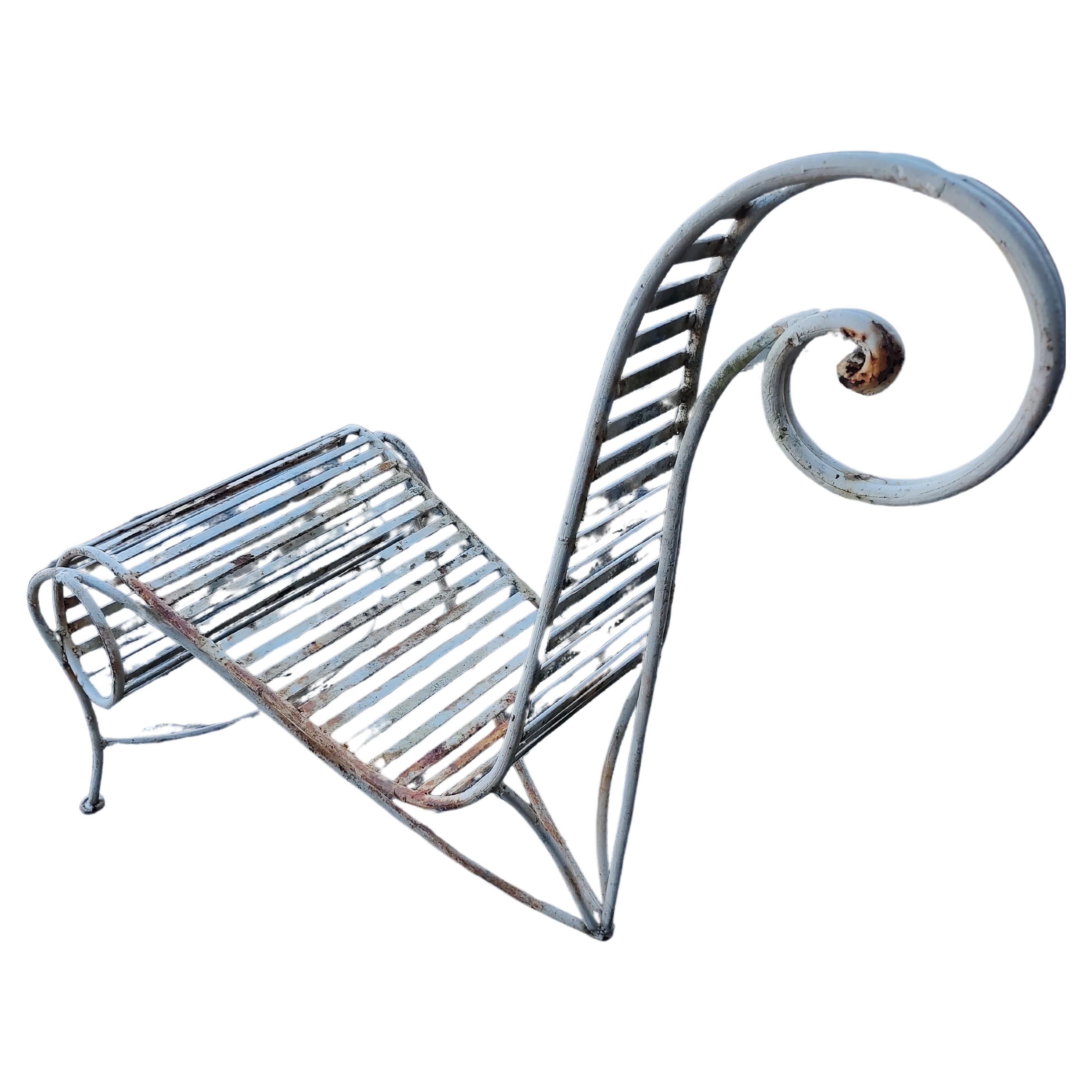 Eisen Spine-Stuhl aus der Mitte des Jahrhunderts, Andre Dubreuil zugeschrieben, 1980