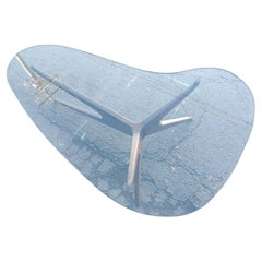 Mid Century Modern Sculptural Walnut & Glass Cocktail Table by Vladimir Kagan