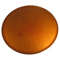 Mid-Century Modern Leather Top & Stretchers Cocktail Table or Side Table