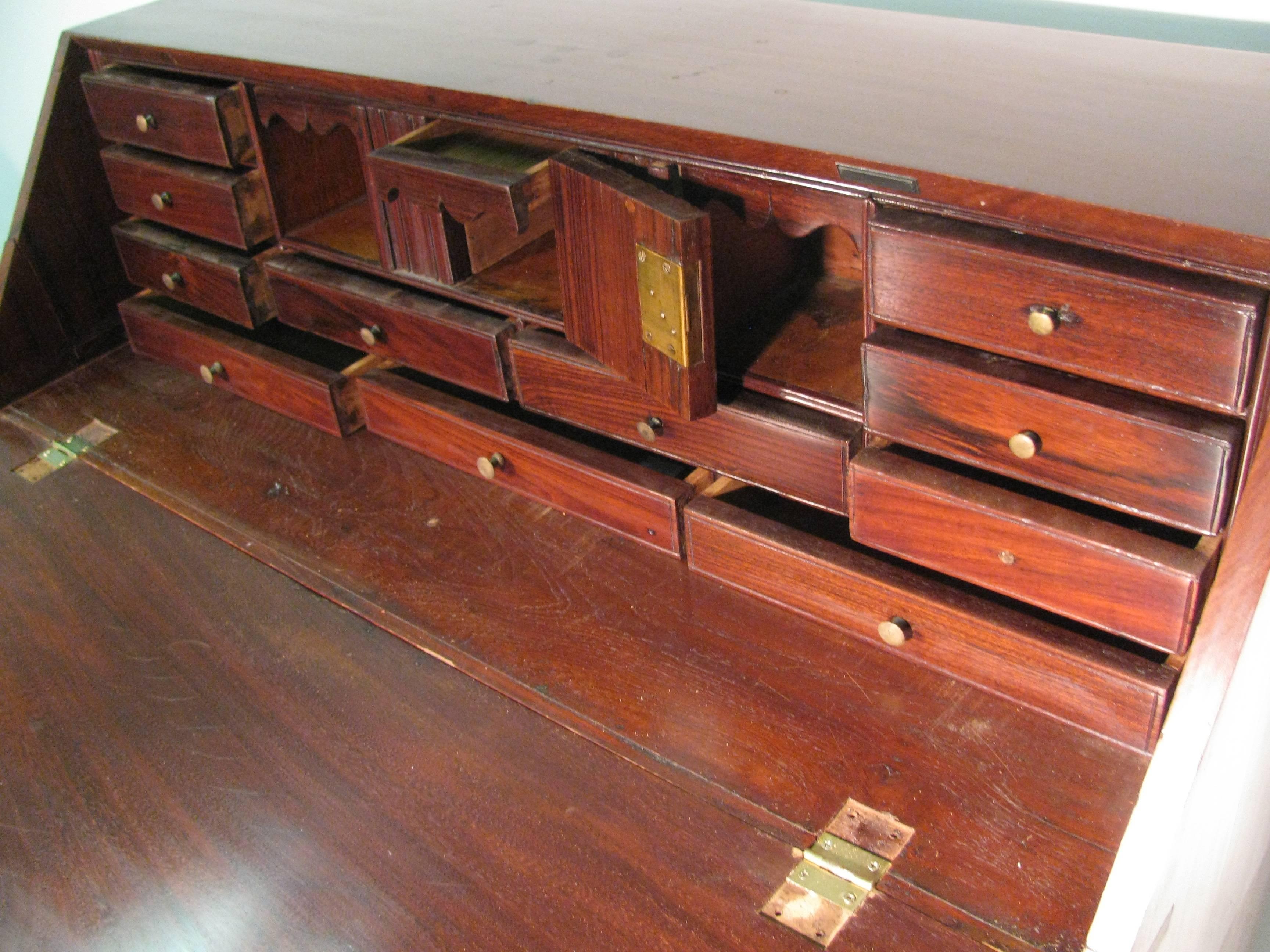 Late 19th Century 19th Century British Colonial Rosewood Campaign Desk