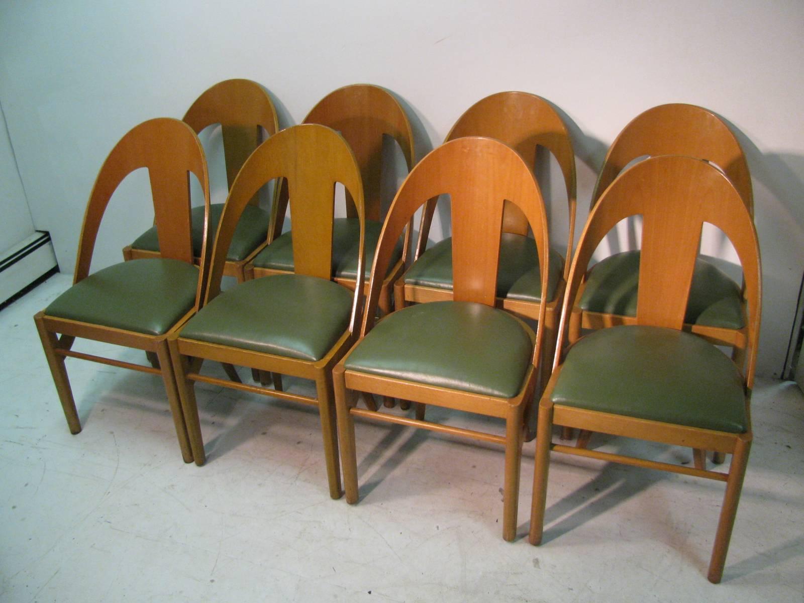 American  Mid-Century Modern Bent Maple Spoon Back Cafe Dining Chairs 3 Available