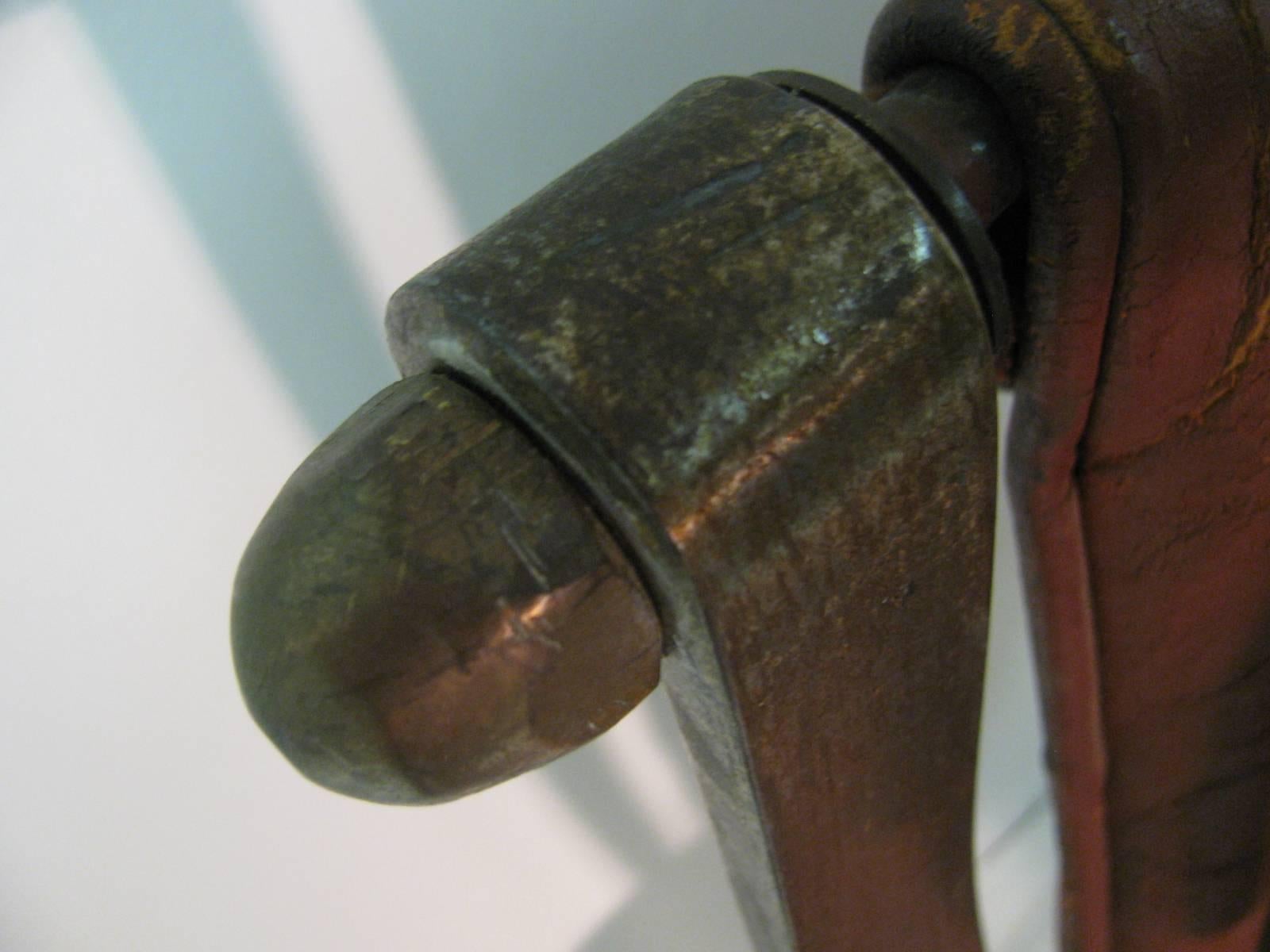 Milieu du XIXe siècle Fauteuil à bascule en fer de campagne et cuir du 19e siècle R.W. Winfield en vente