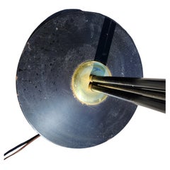 Mid-Century Modern Tri-Pole Torchiere Patterned Glass Shade by Gerald Thurston