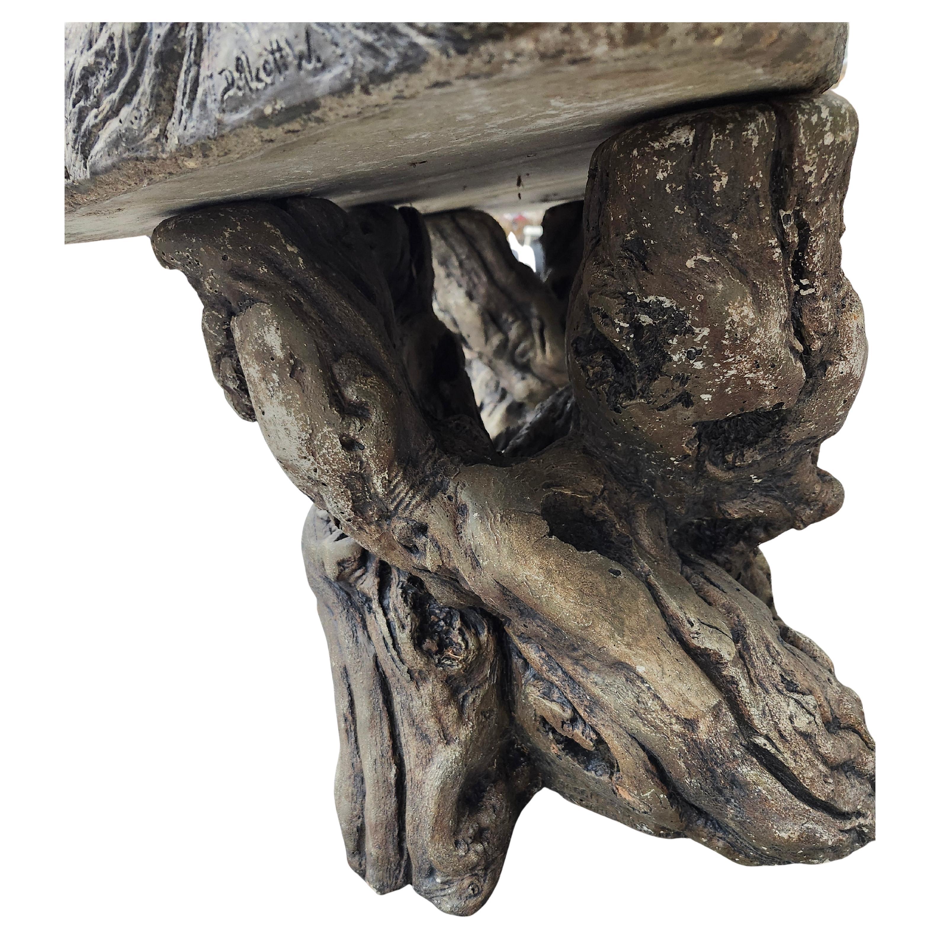 Faux Bois 3 Stück Adirondack-Gartenbank aus Steinguss (Gegossen)