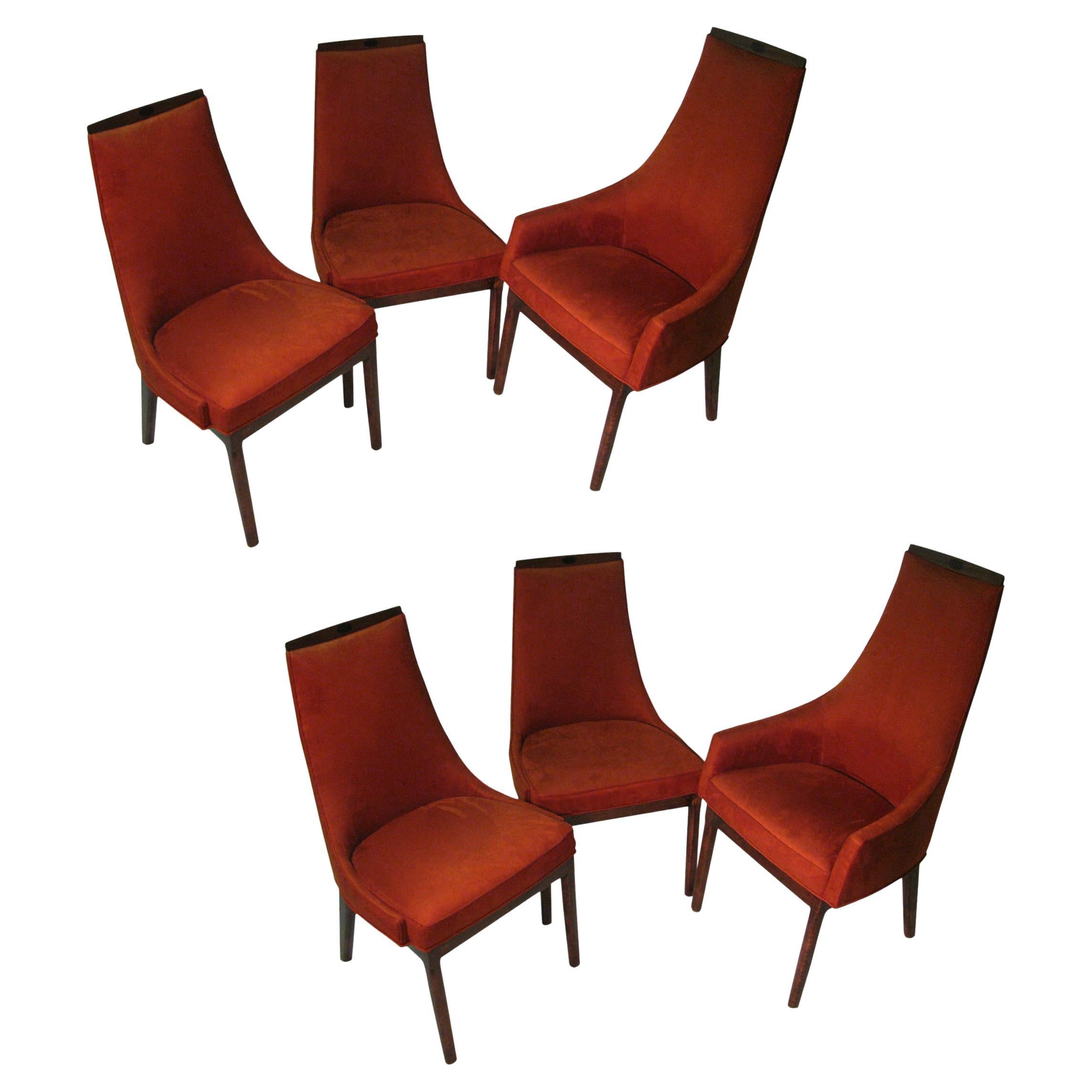 Set of Six Kipp Stewart Mid-Century Modern Restored Dining Room Chairs