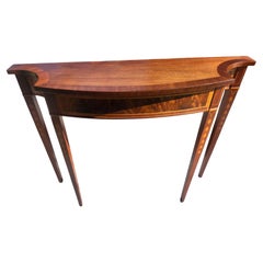 Early 20thC Mahogany Console Table with Inlaid Bell Flowers by Wellington Hall