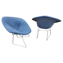 Pair of Mid-Century Modern Sculptural Diamond Chairs by Harry Bertoia for Knoll
