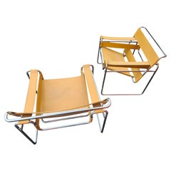 Pair Mid-Century Modern Bauhaus Wassily Chairs by Gavina Design by Breuer C1969