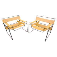 Pair Mid-Century Modern Bauhaus Wassily Chairs by Gavina Design by Breuer C1969