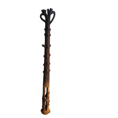 Mid 19th Century Cast Iron Faux Bois Hitching Post Black Forest Styling