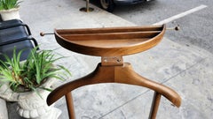 Mid-Century Scandinavian Modern Clothing Valet with a fold-up Seat in Rope C1960