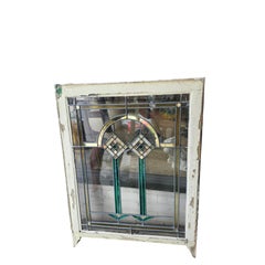 3 Prairie School Windows C1920 Original Stained Glass Intact Sold Individually
