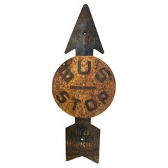 C1930 Bus Stop Sign No Parking - Police
