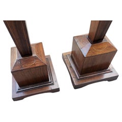 Pair of Asethetic Movement Pedestals with Marquetry and Inlay Throughout C1875